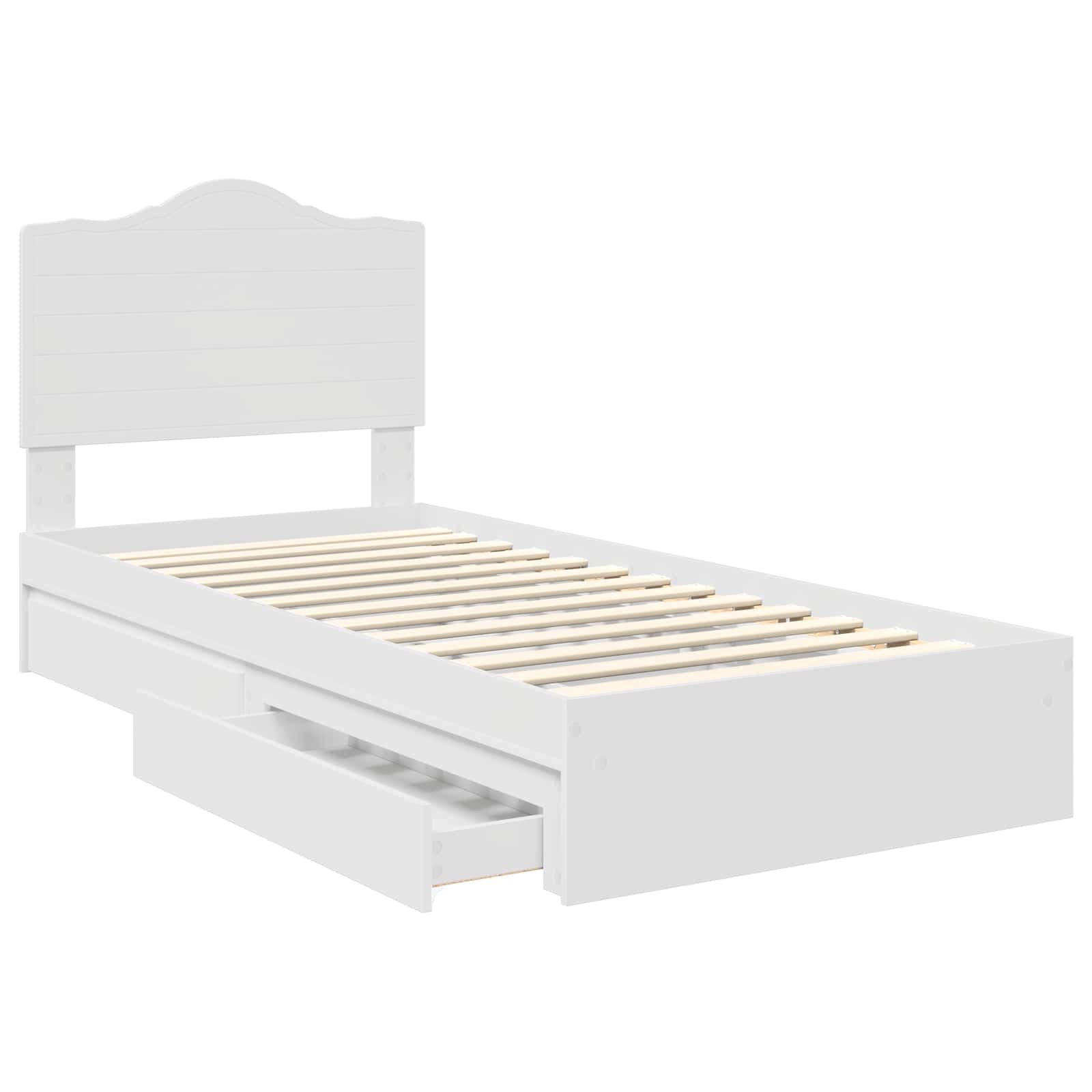 Storage Bed with Headboard White 90 x 190 cm Engineered Wood