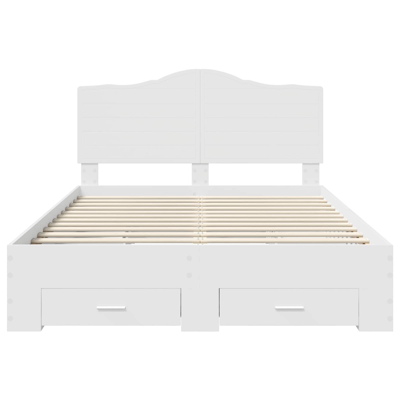 Bed Frame with Headboard White 150 x 200 cm Engineered Wood