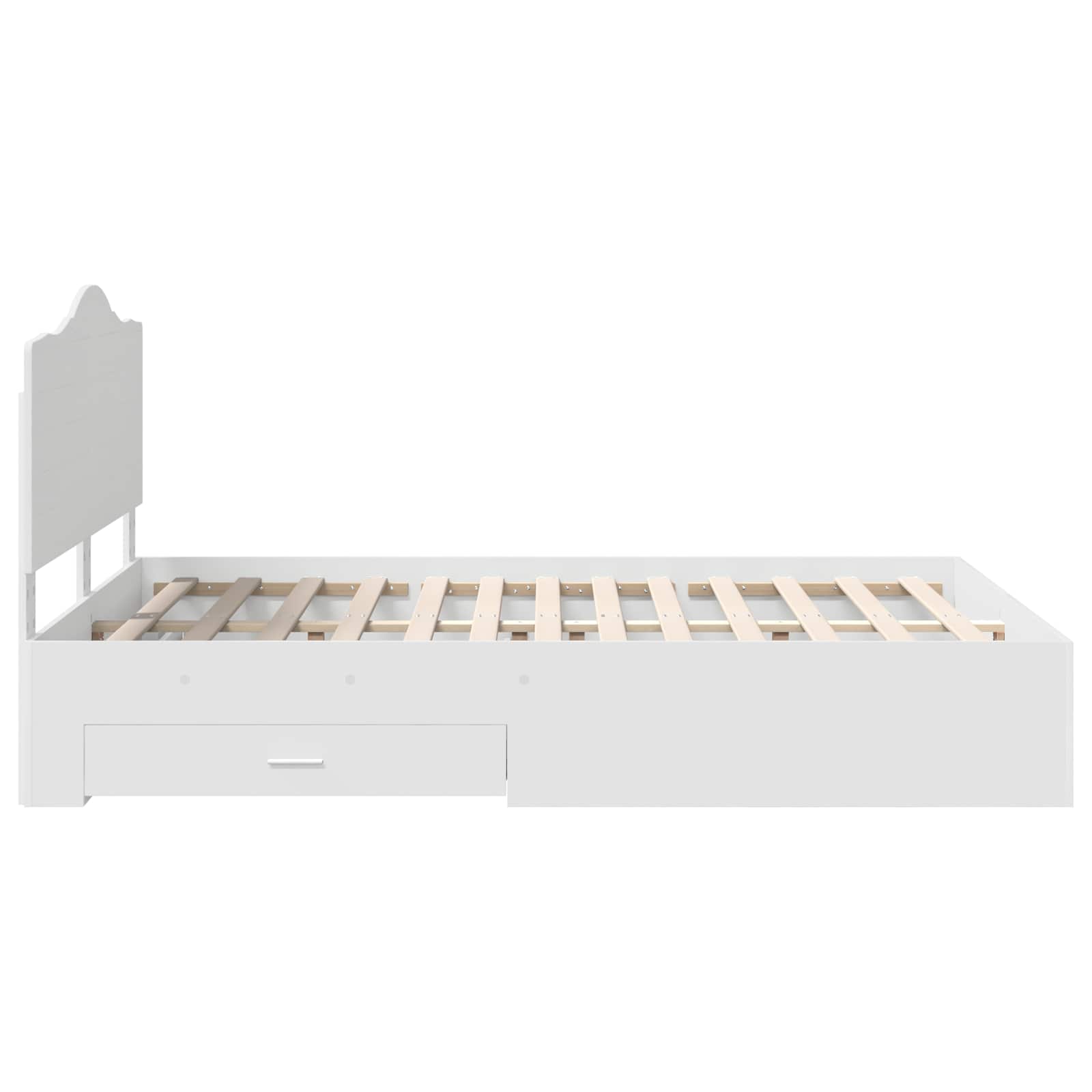 Bed Frame with Headboard White 150 x 200 cm Engineered Wood