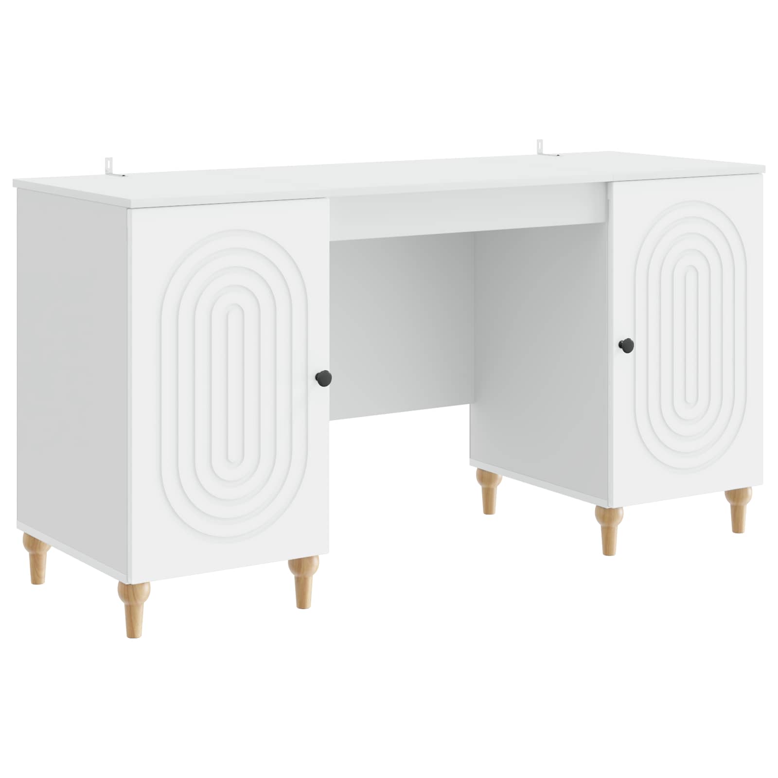 Desk with Shelf White 142.5 x 50 x 75 cm Engineered Wood