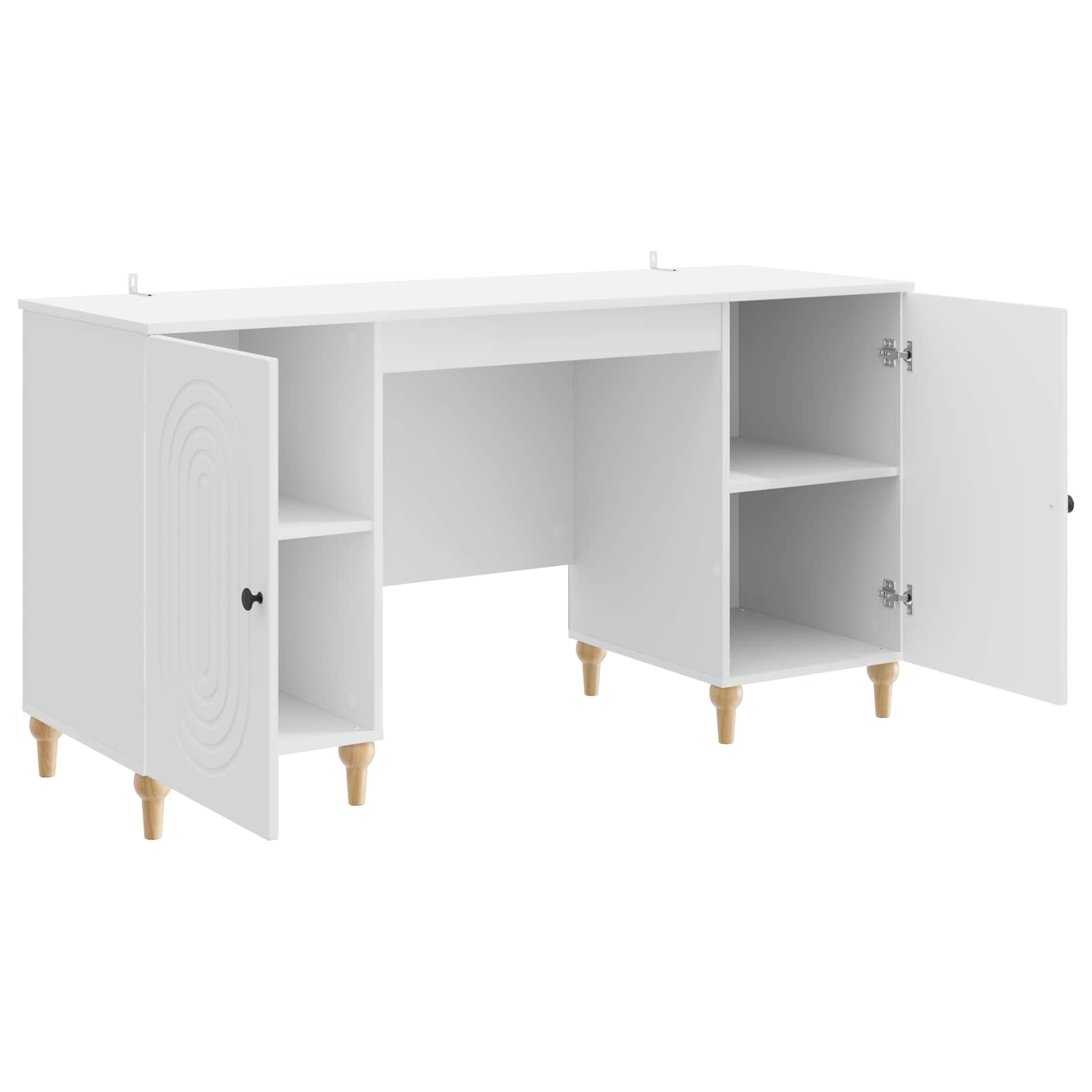 Desk with Shelf White 142.5 x 50 x 75 cm Engineered Wood