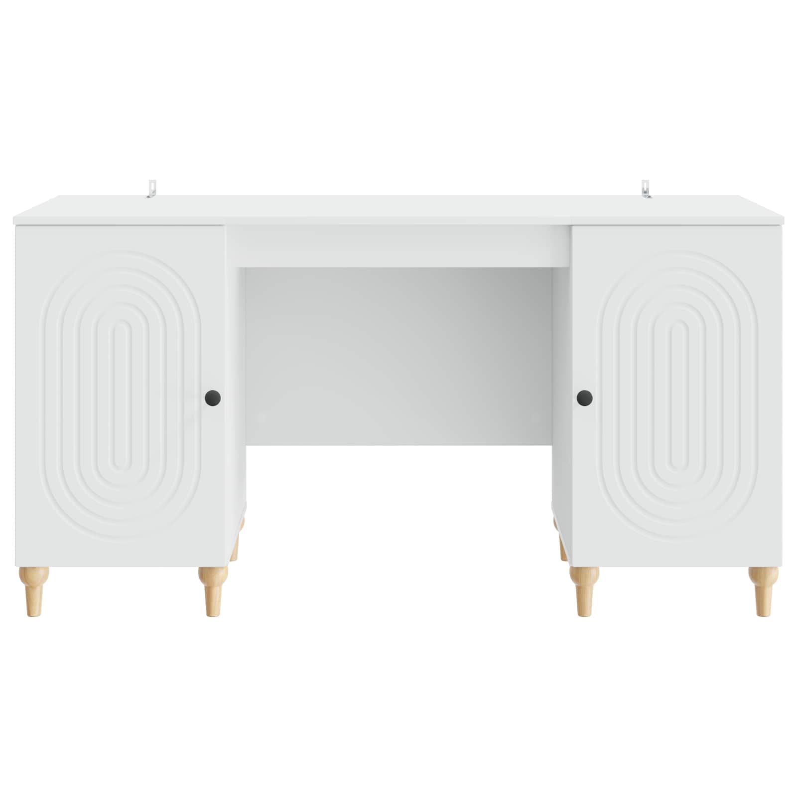 Desk with Shelf White 142.5 x 50 x 75 cm Engineered Wood