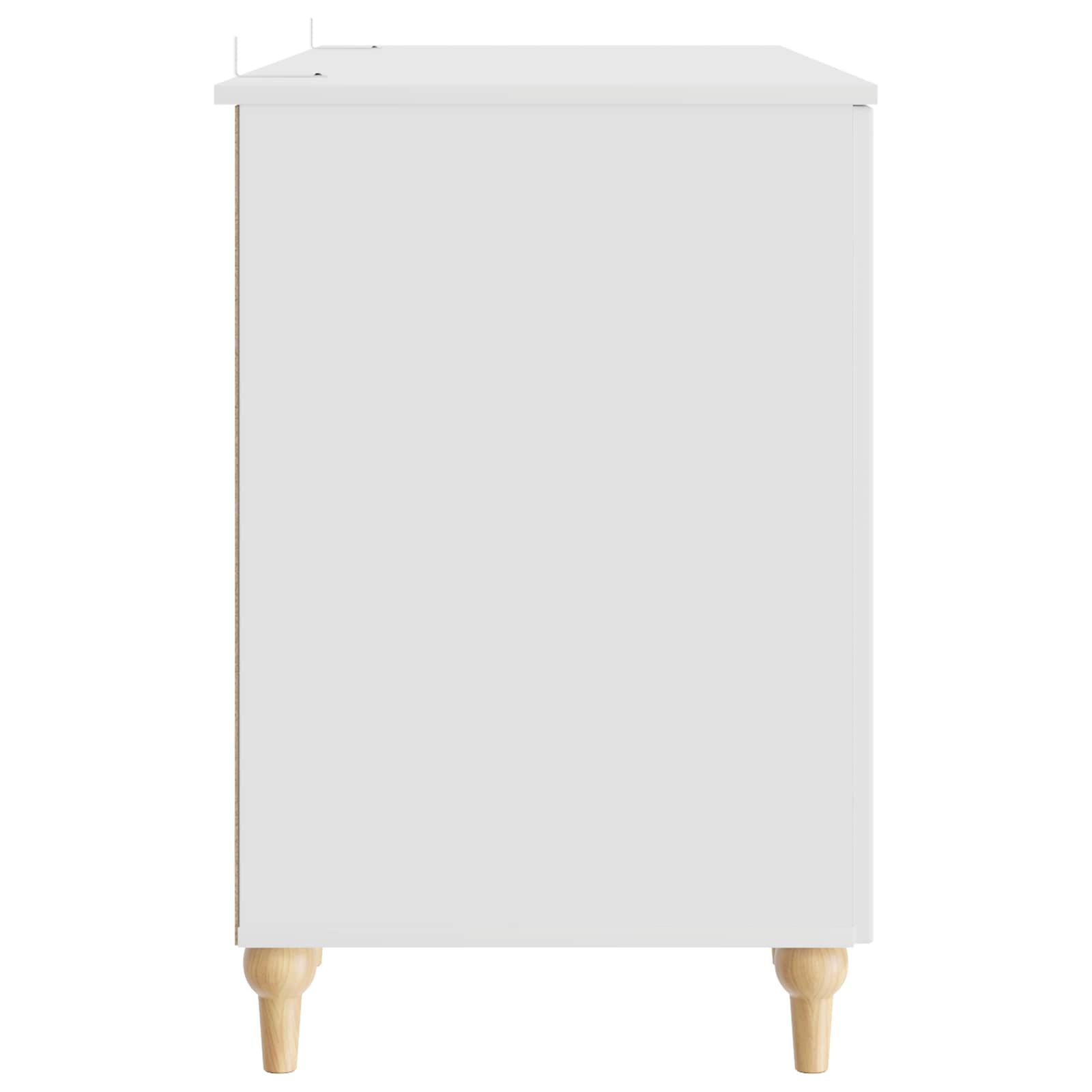 Desk with Shelf White 142.5 x 50 x 75 cm Engineered Wood