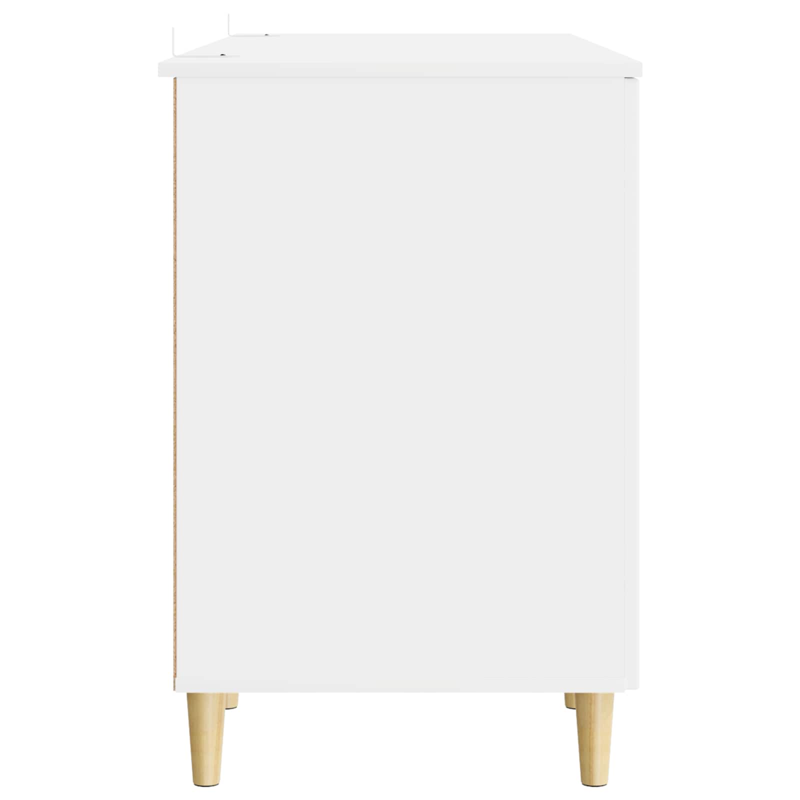 Desk with Shelf White 142.5 x 50 x 75 cm Engineered Wood