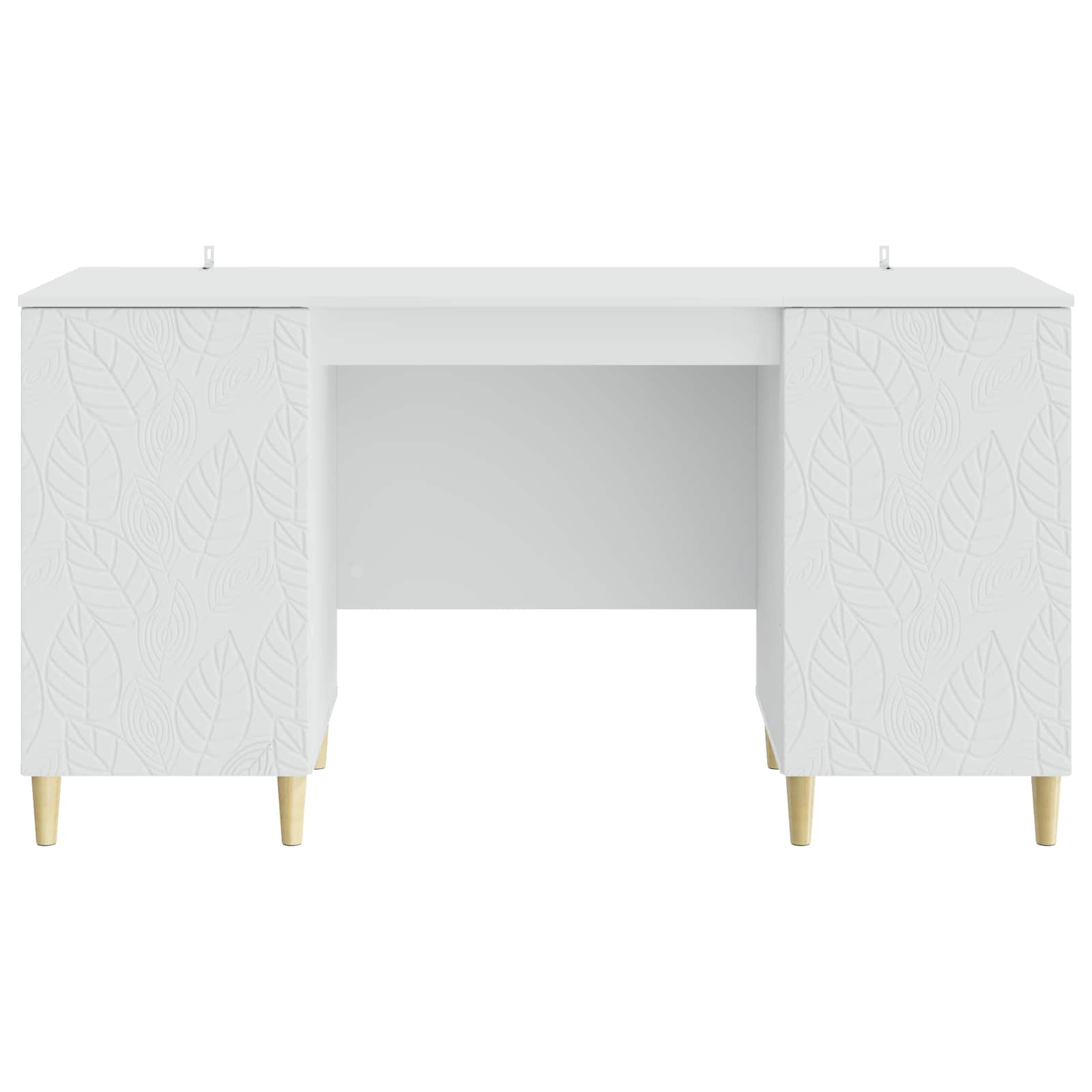 Desk White Engineered Wood 142.5 x 50 x 75 cm