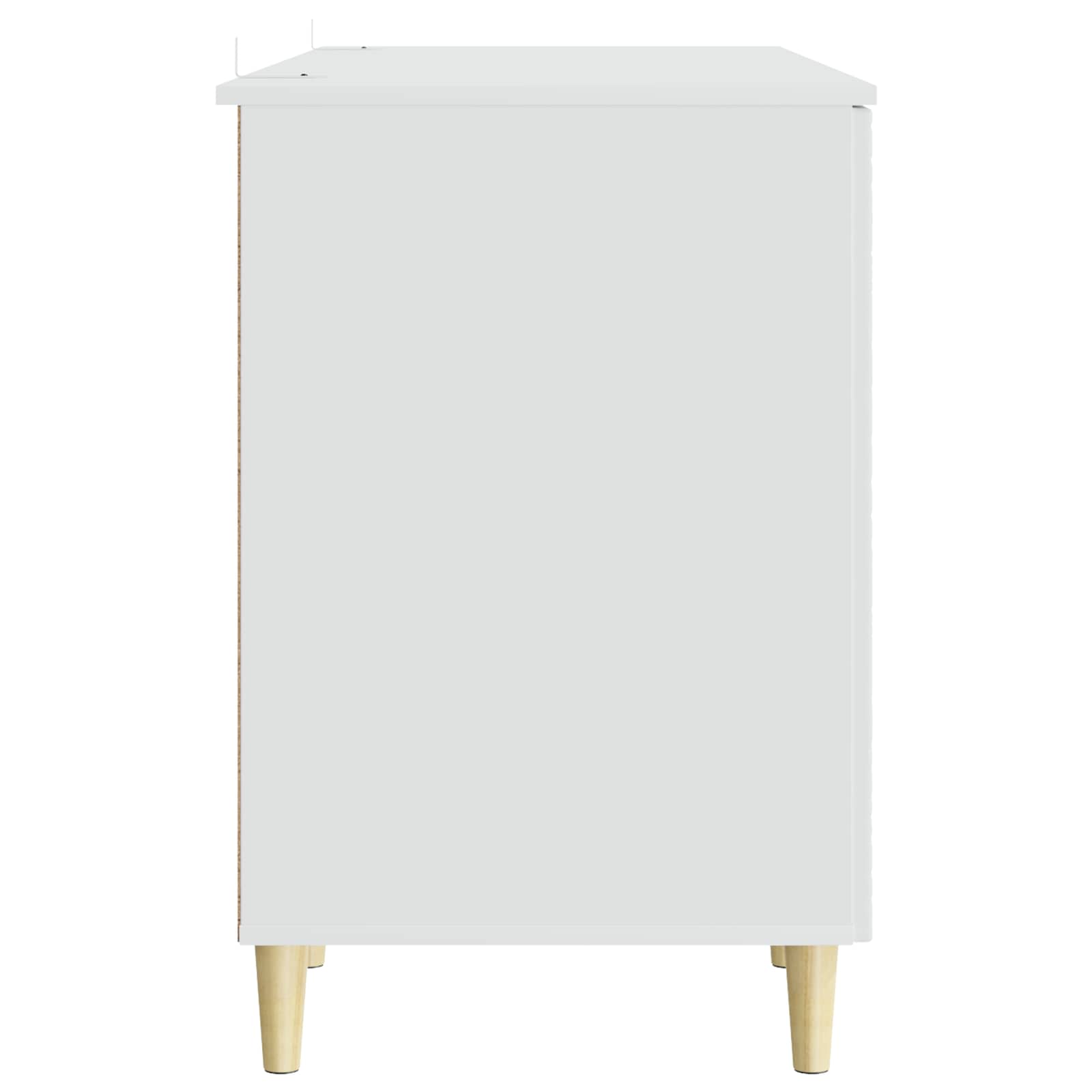 Desk White Engineered Wood 142.5 x 50 x 75 cm