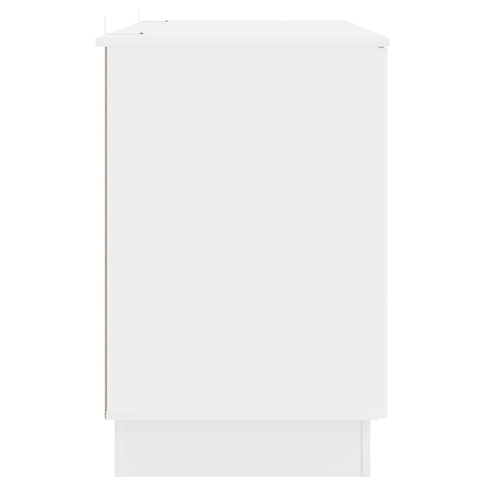 Desk with Shelf White 142.5 x 50 x 75 cm Engineered Wood