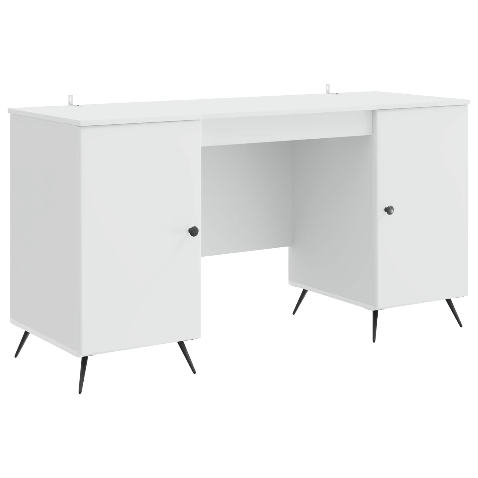 Desk with Shelf White 142.5 x 50 x 75 cm Engineered Wood