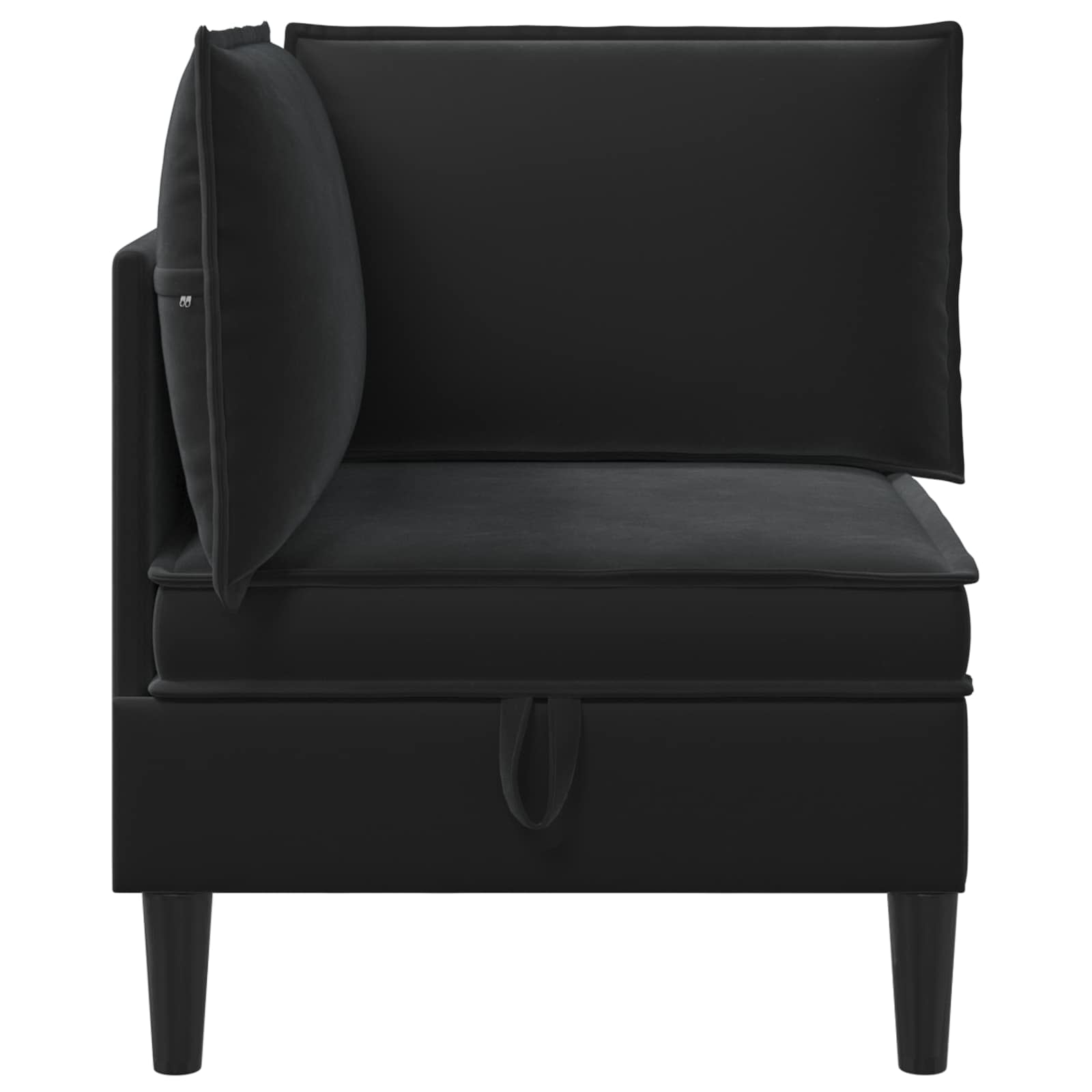 Sofa with Storage Black Velvet