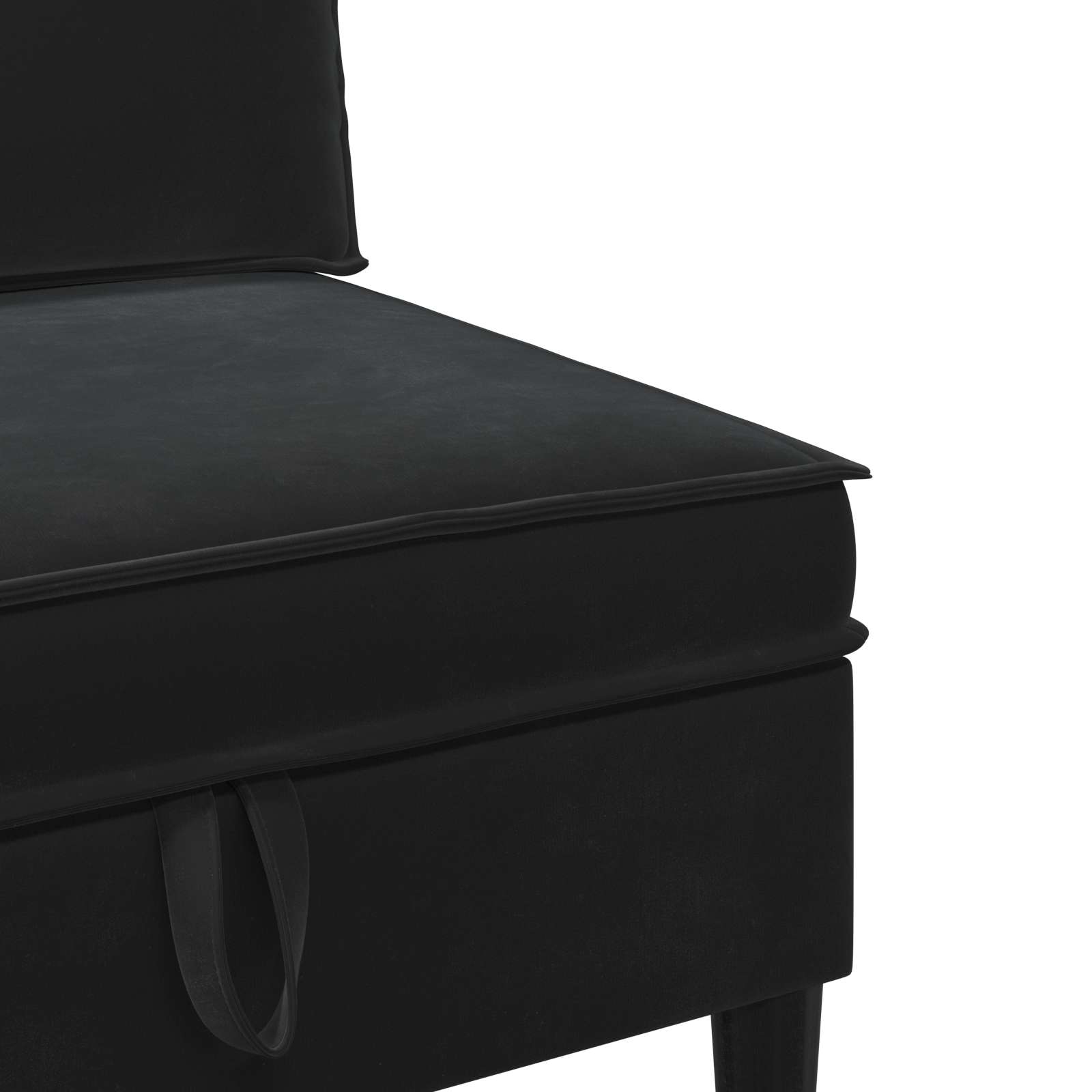 Middle Sofa with Storage Black Velvet
