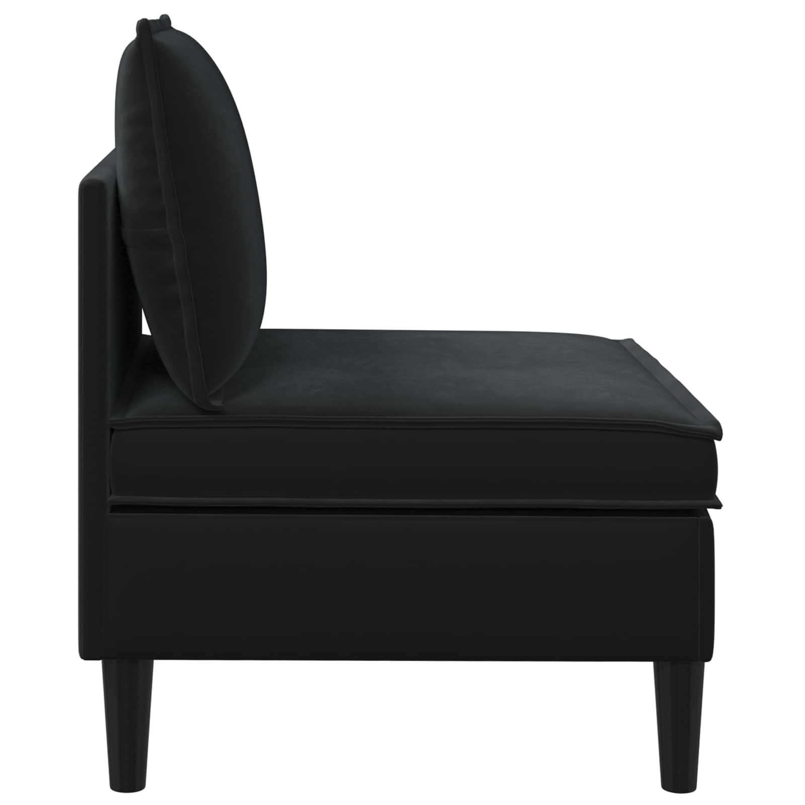 Middle Sofa with Storage Black Velvet