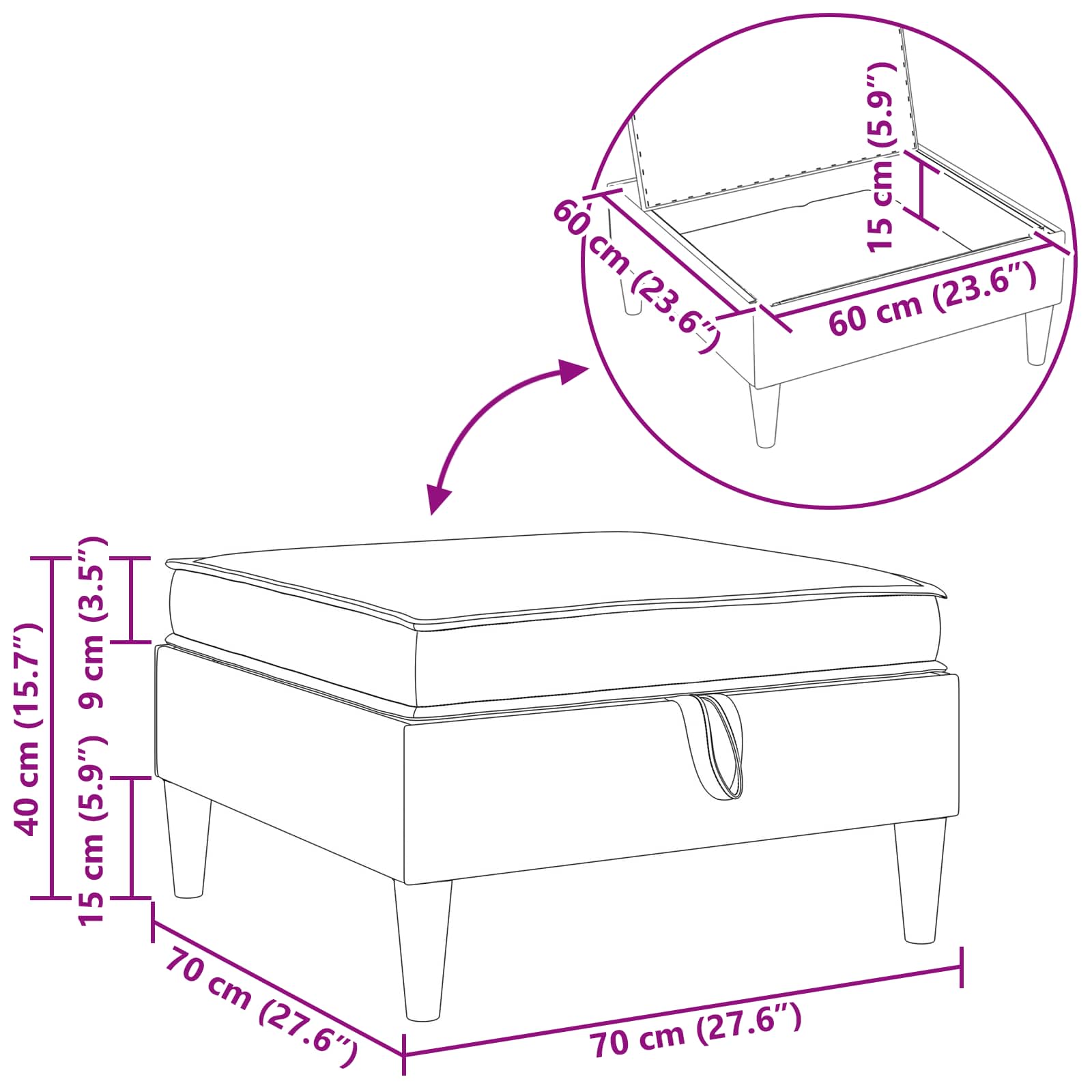 Sofa with Storage Fabric