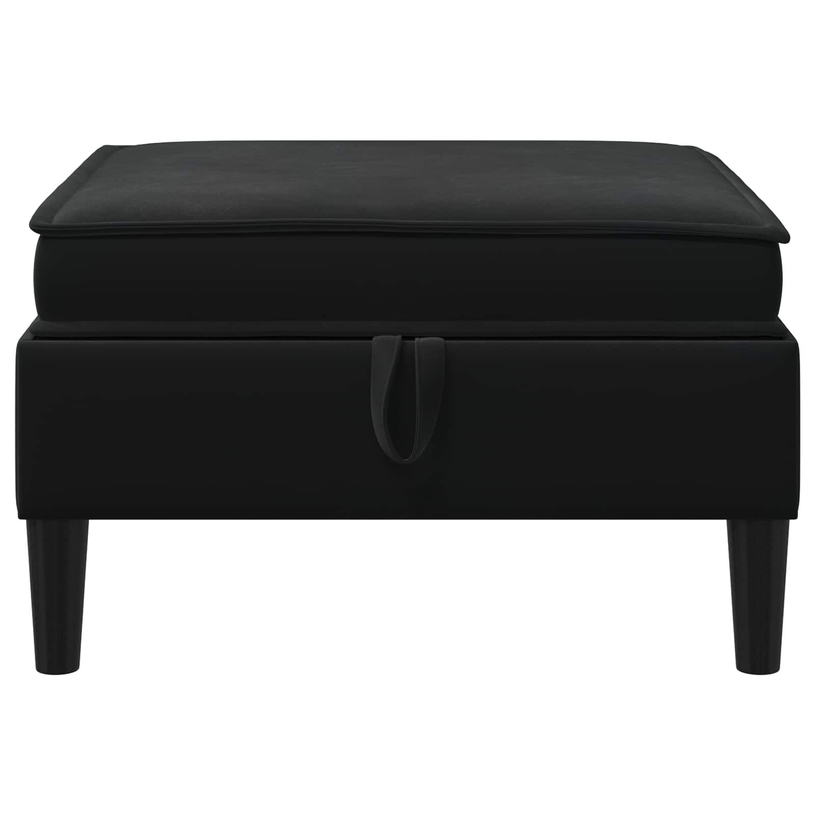 Sofa Stool with Storage Black Velvet