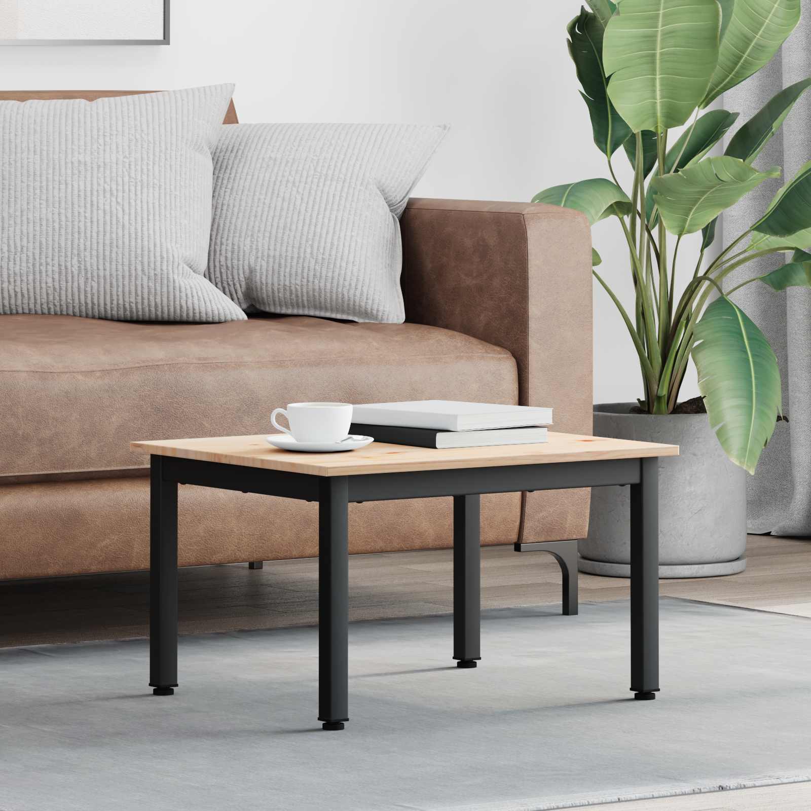 Coffee Table Natural 60 x 50 x 36 cm Solid Pine Wood