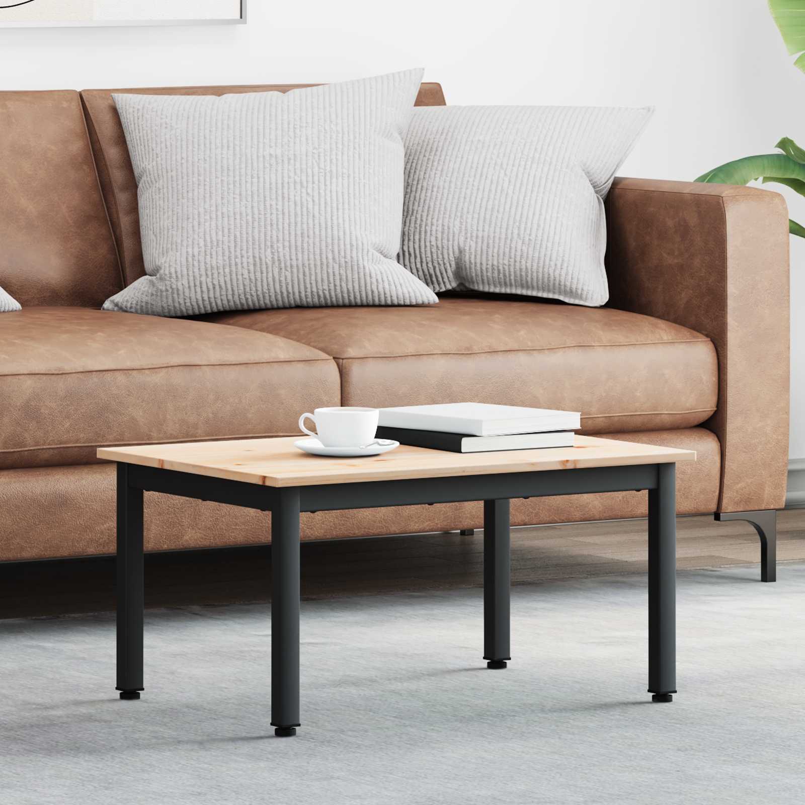 Coffee Table Natural 70 x 50 x 36 cm Solid Pine Wood