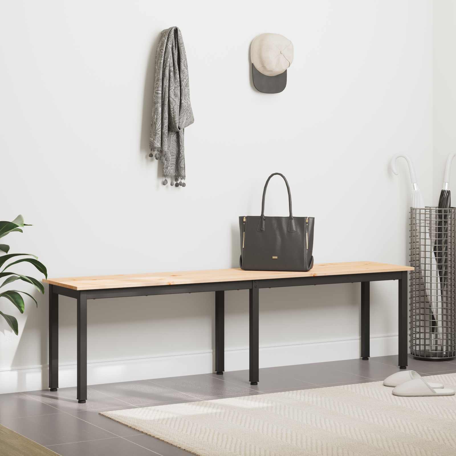 Bench Natural 160 x 35 x 45 cm Solid Pine Wood