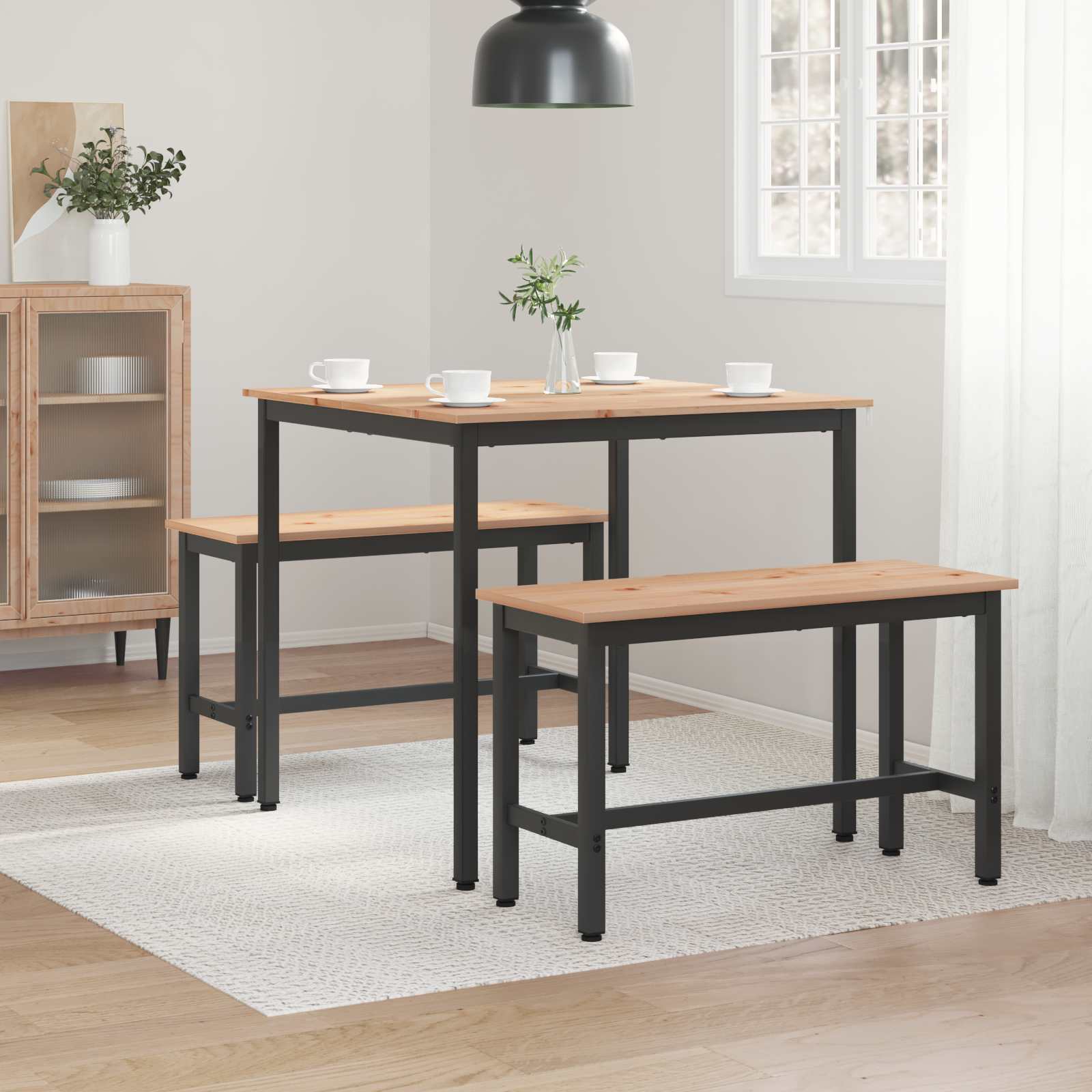 Dining Table Natural 80 x 80 x 75 cm Solid Pine Wood