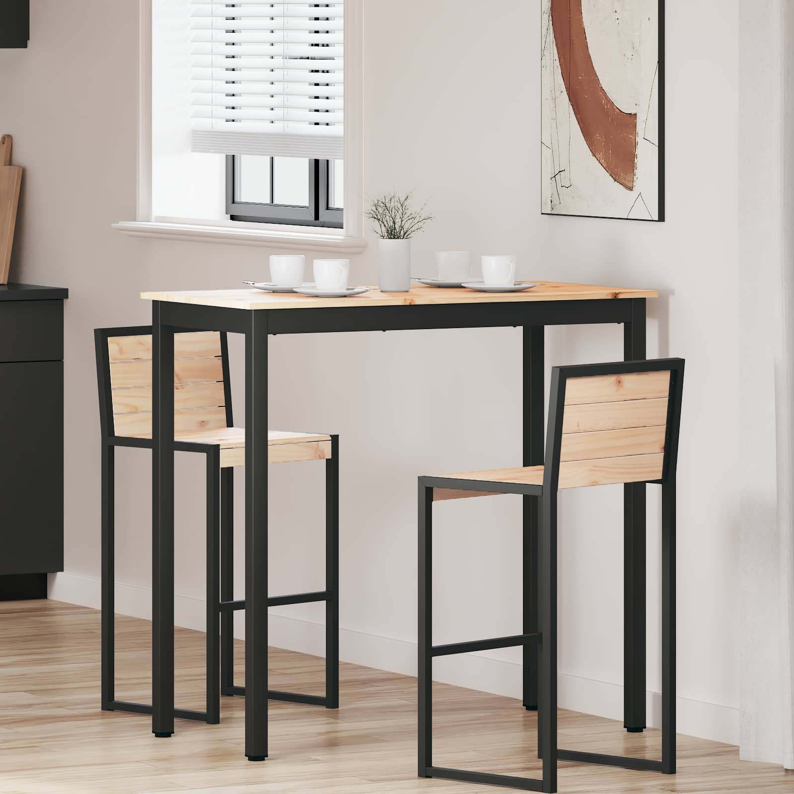 Bar Table Natural 110 x 55 x 105 cm Solid Pine Wood