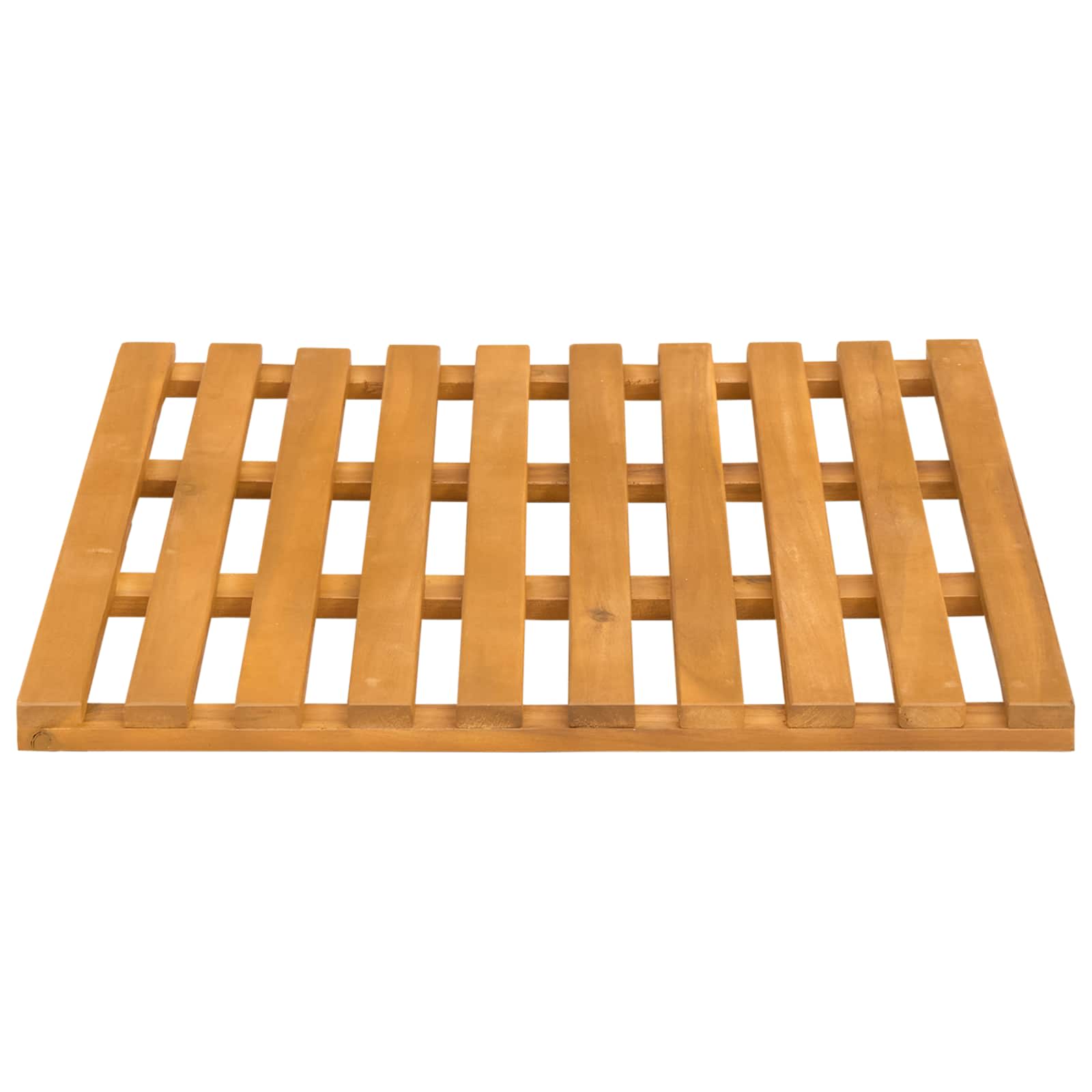 Bath Mat Plain Brown 50 x 48 x 2.5 cm Solid Acacia Wood