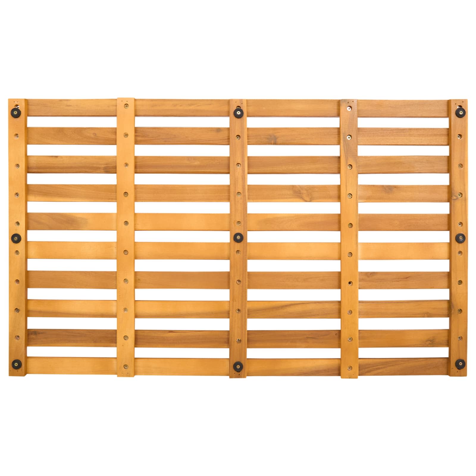 Bath Mat Plain Brown 80 x 48 x 2.5 cm Solid Acacia Wood