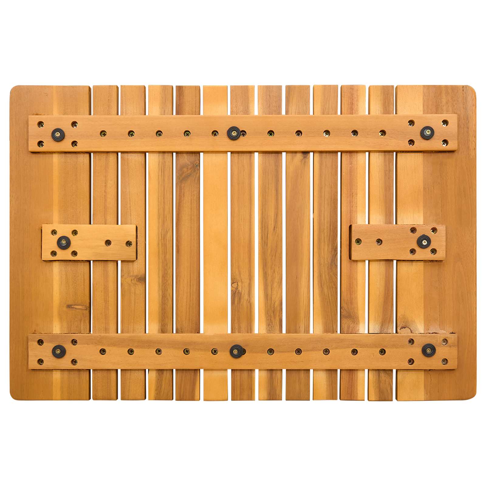 Bath Mat Plain Brown 59 x 40 cm Solid Acacia Wood