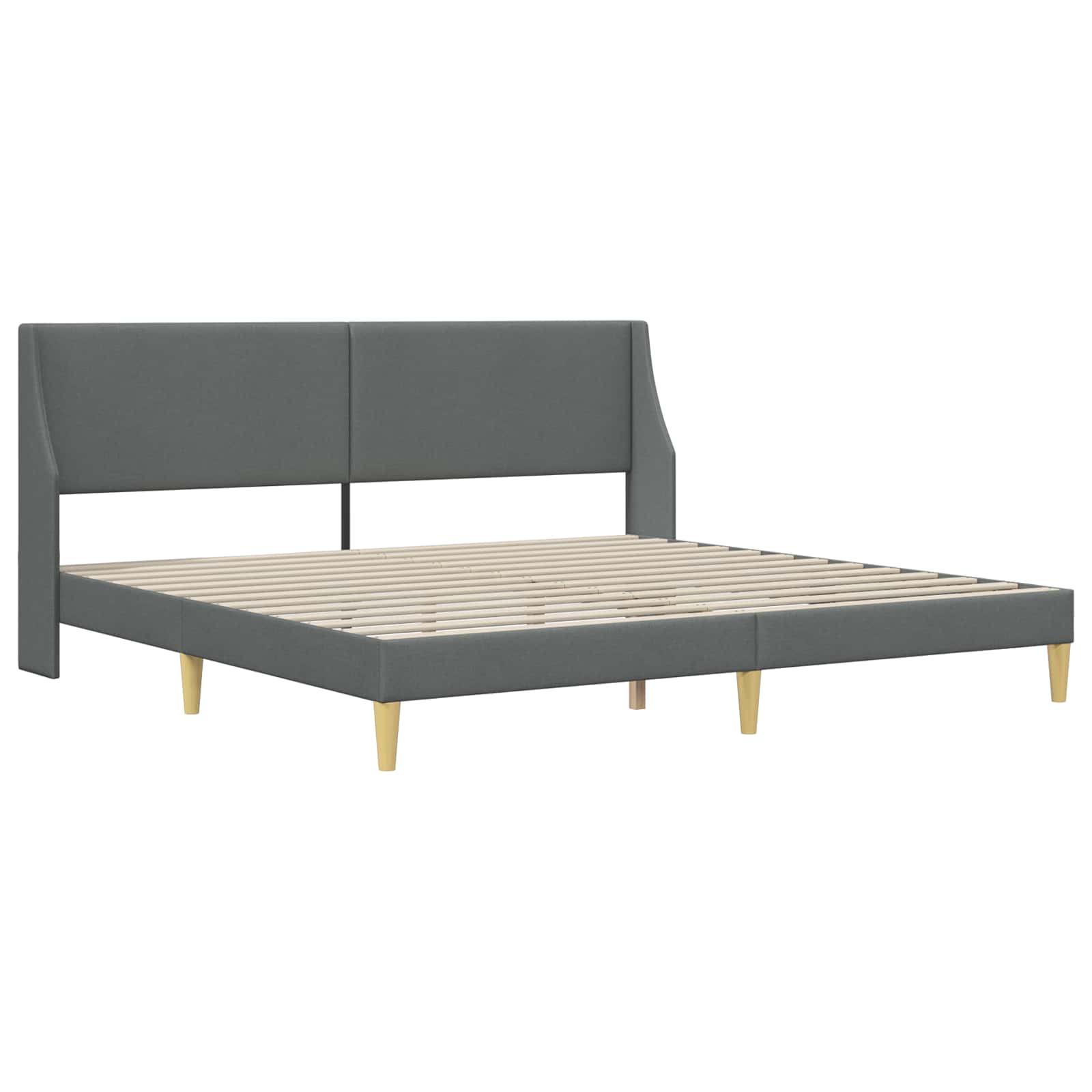 Bed Frame with Headboard Dark Grey 180 x 200 cm Velvet