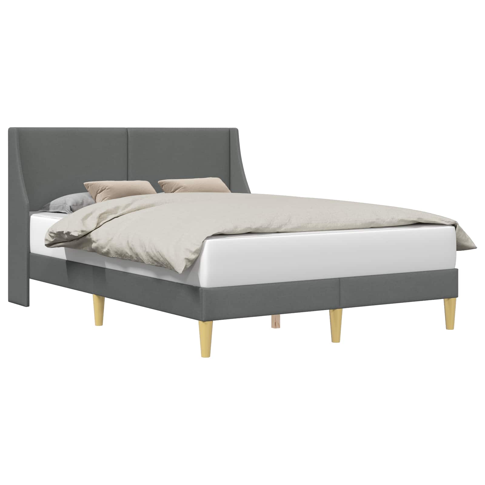 Bed Frame with Headboard Dark Grey Velvet