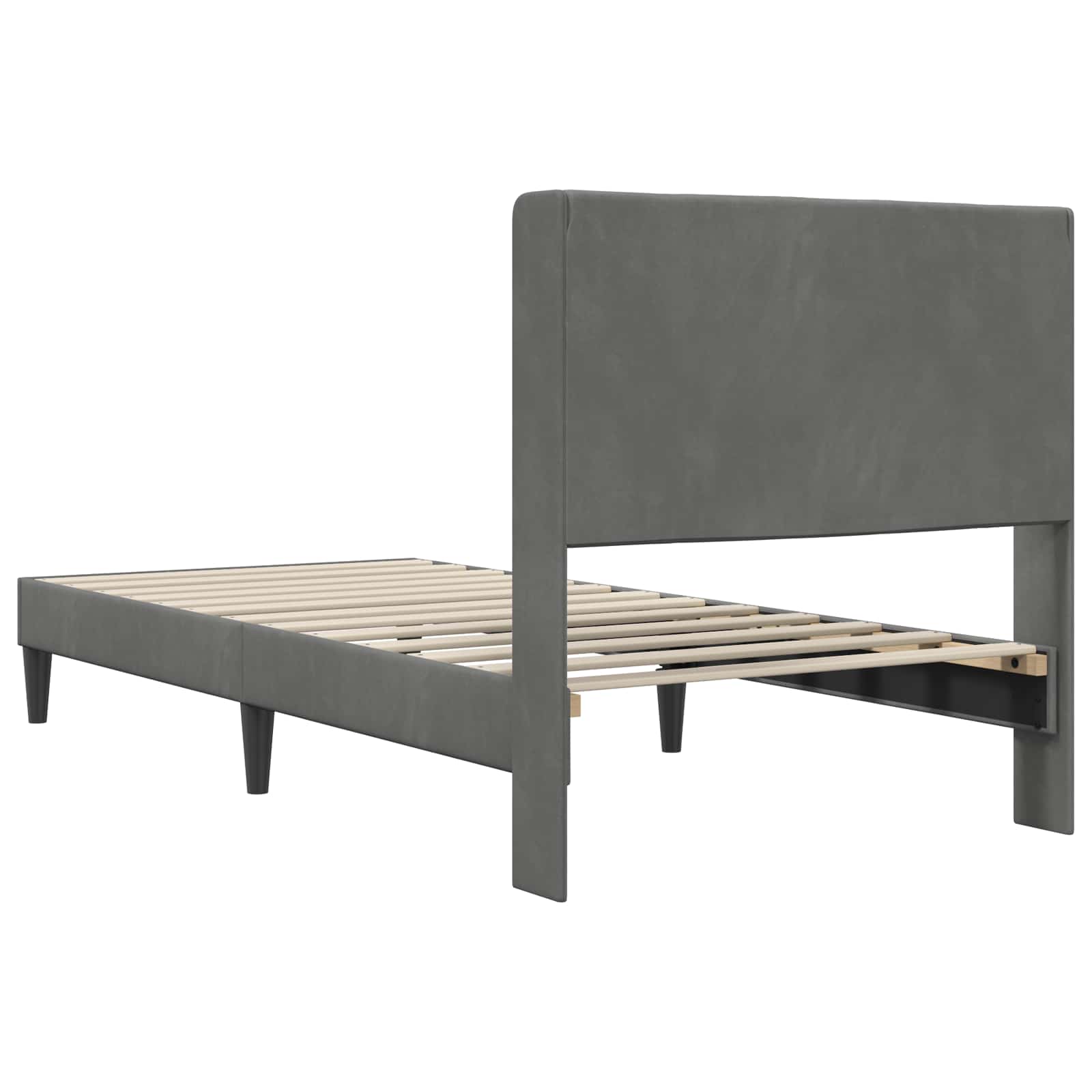 Bed Frame with Headboard Dark Grey 90 x 190 cm Velvet
