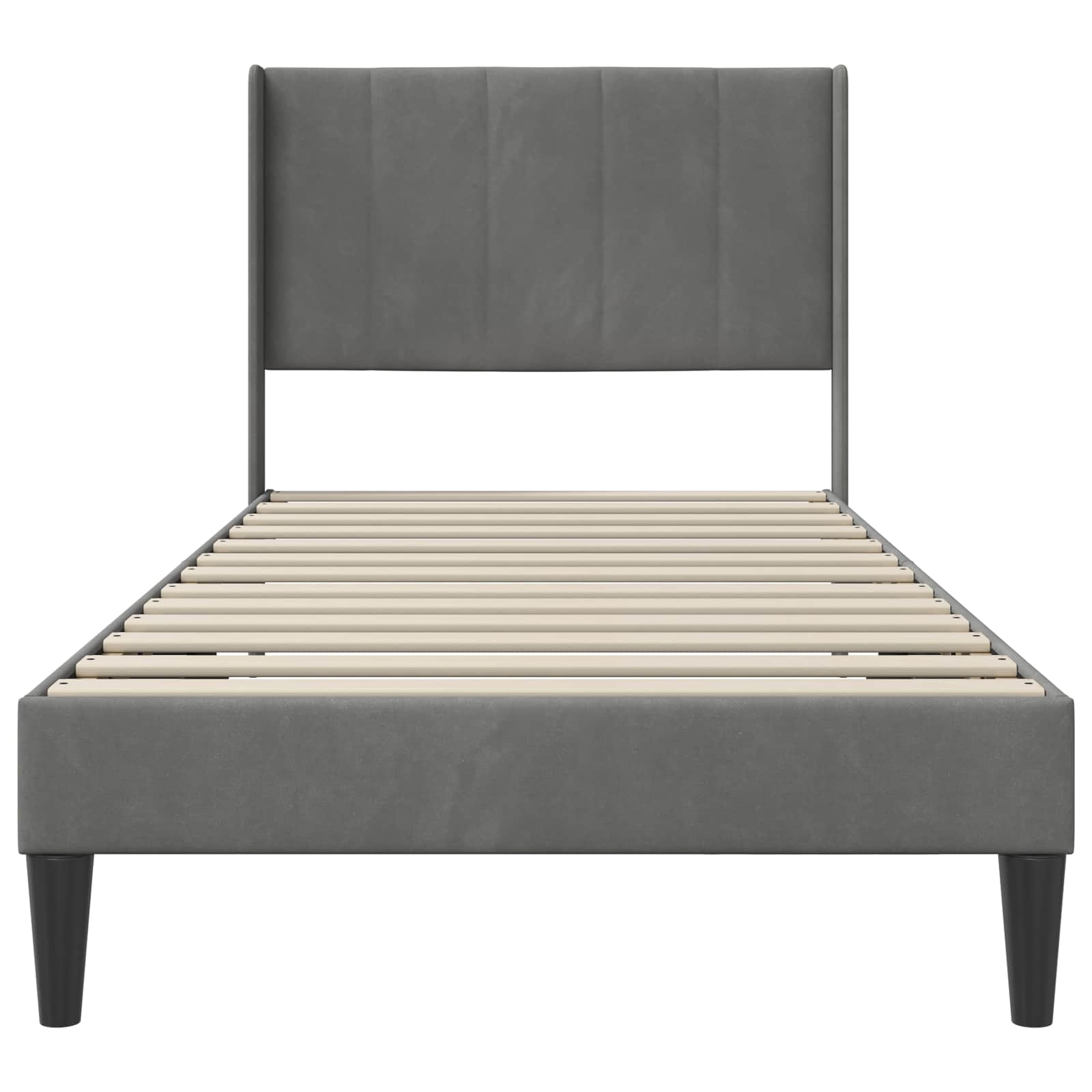 Bed Frame with Headboard Dark Grey 90 x 190 cm Velvet
