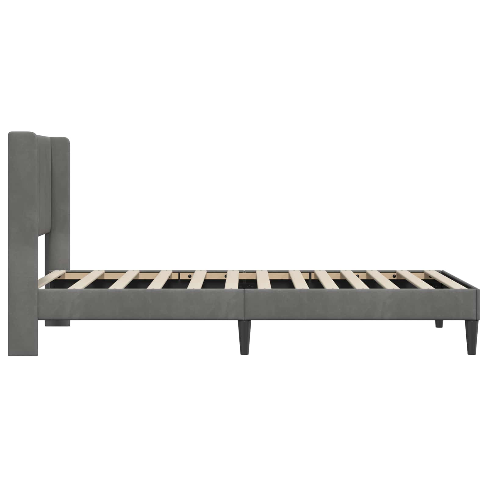 Bed Frame with Headboard Dark Grey 90 x 190 cm Velvet