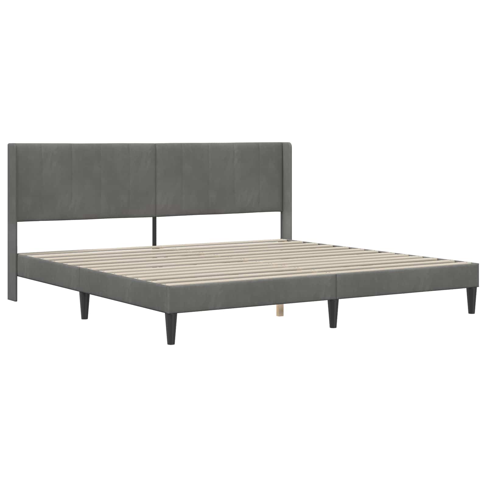 Bed Frame with Headboard Dark Grey 180 x 200 cm Velvet