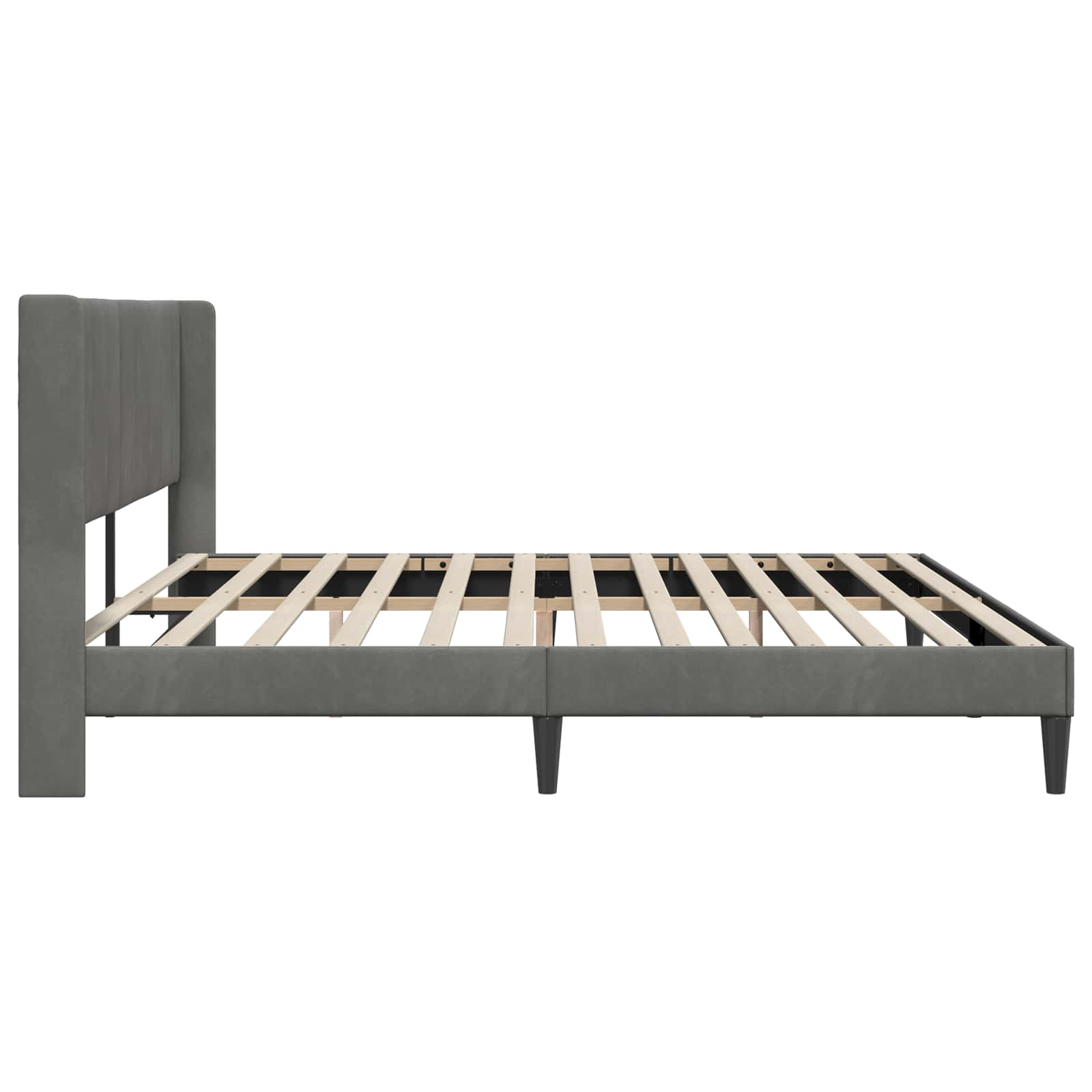 Bed Frame with Headboard Dark Grey 180 x 200 cm Velvet