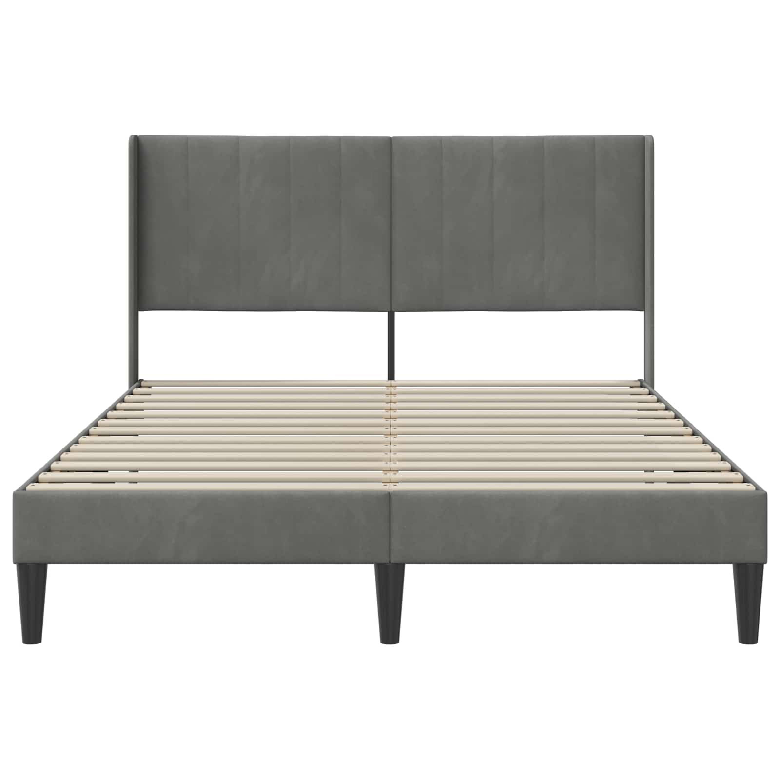 Bed Frame with Headboard Dark Grey Velvet