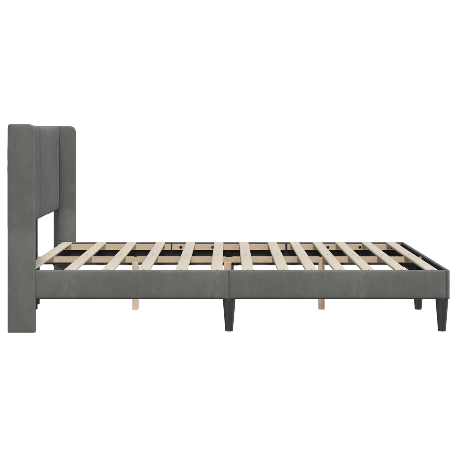 Bed Frame with Headboard Dark Grey Velvet