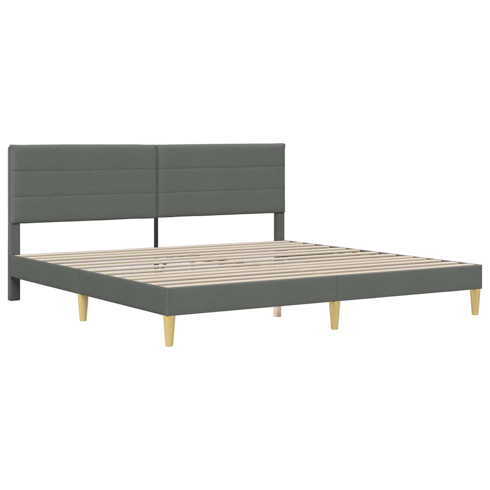 Bed Frame with Headboard Dark Grey 180 x 200 cm Fabric