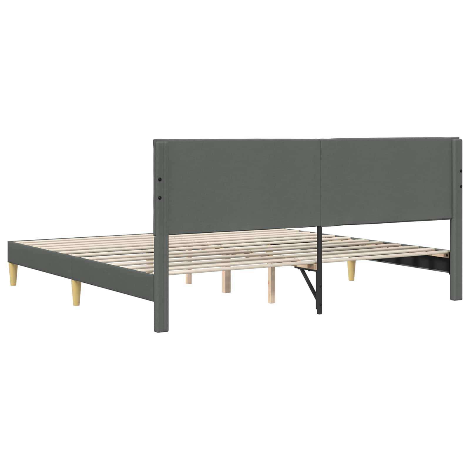 Bed Frame with Headboard Dark Grey 180 x 200 cm Fabric