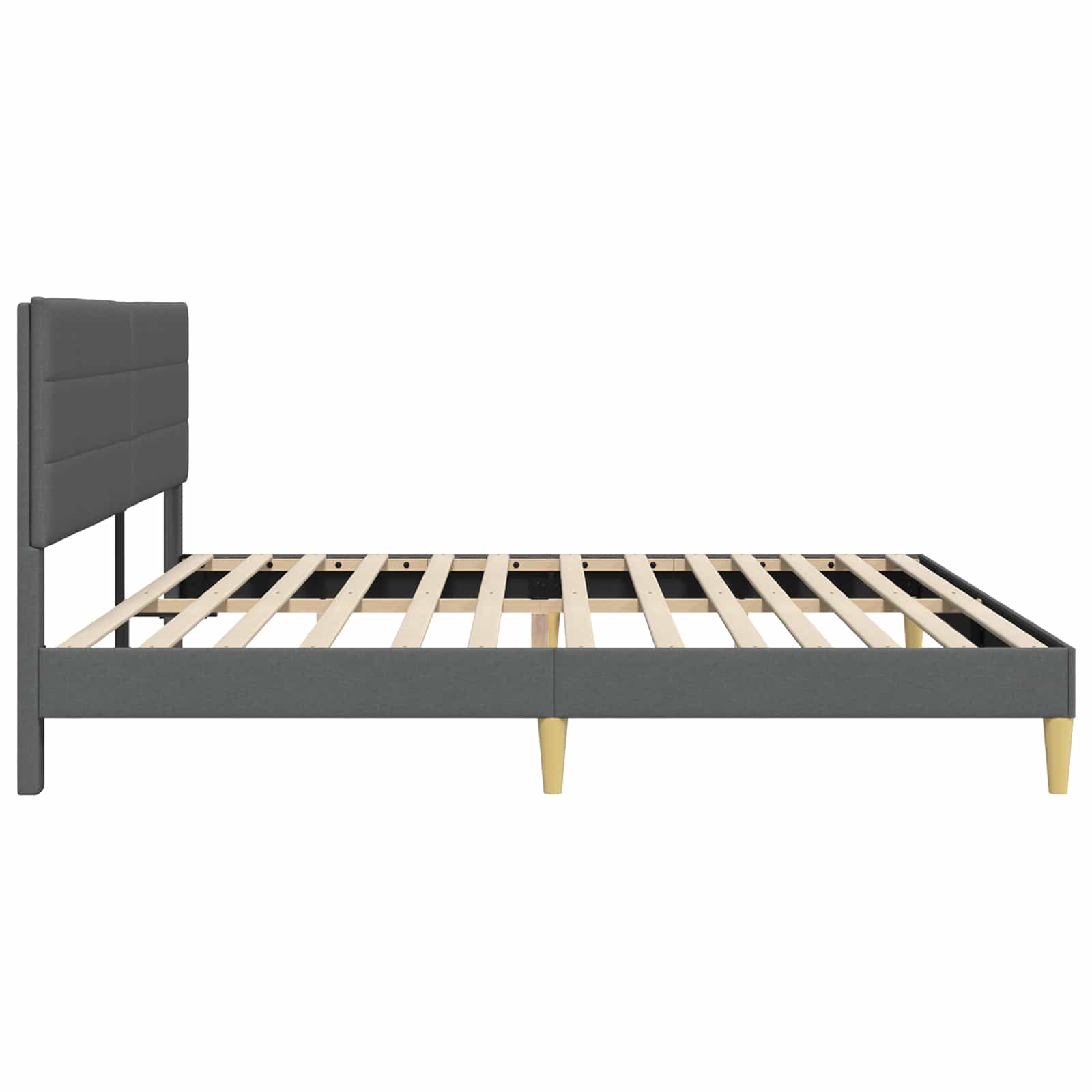 Bed Frame with Headboard Dark Grey 180 x 200 cm Fabric