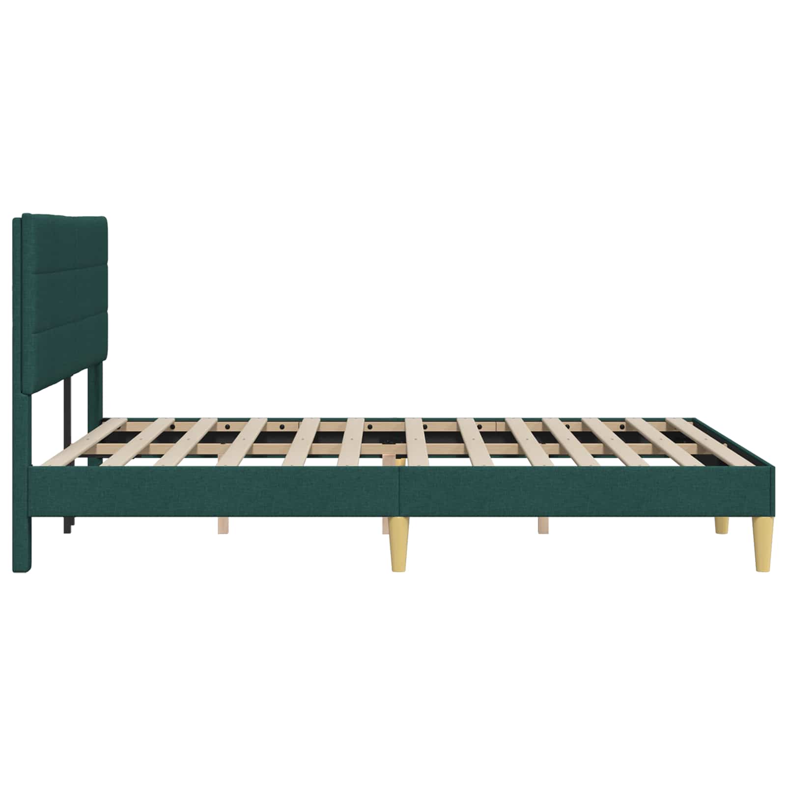 Bed Frame with Headboard Dark Grey Fabric