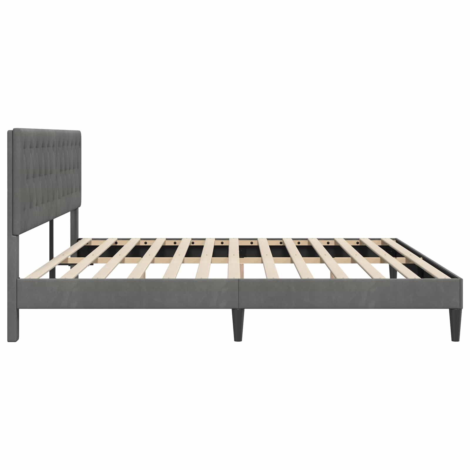 Bed Frame with Headboard Dark Grey 180 x 200 cm Velvet