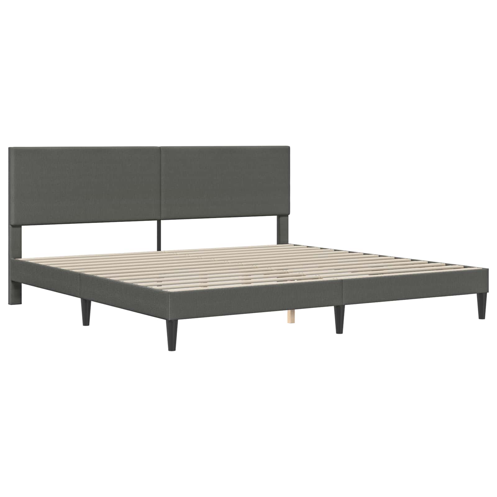 Bed Frame with Headboard Dark Grey 180 x 200 cm Corduroy Fabric
