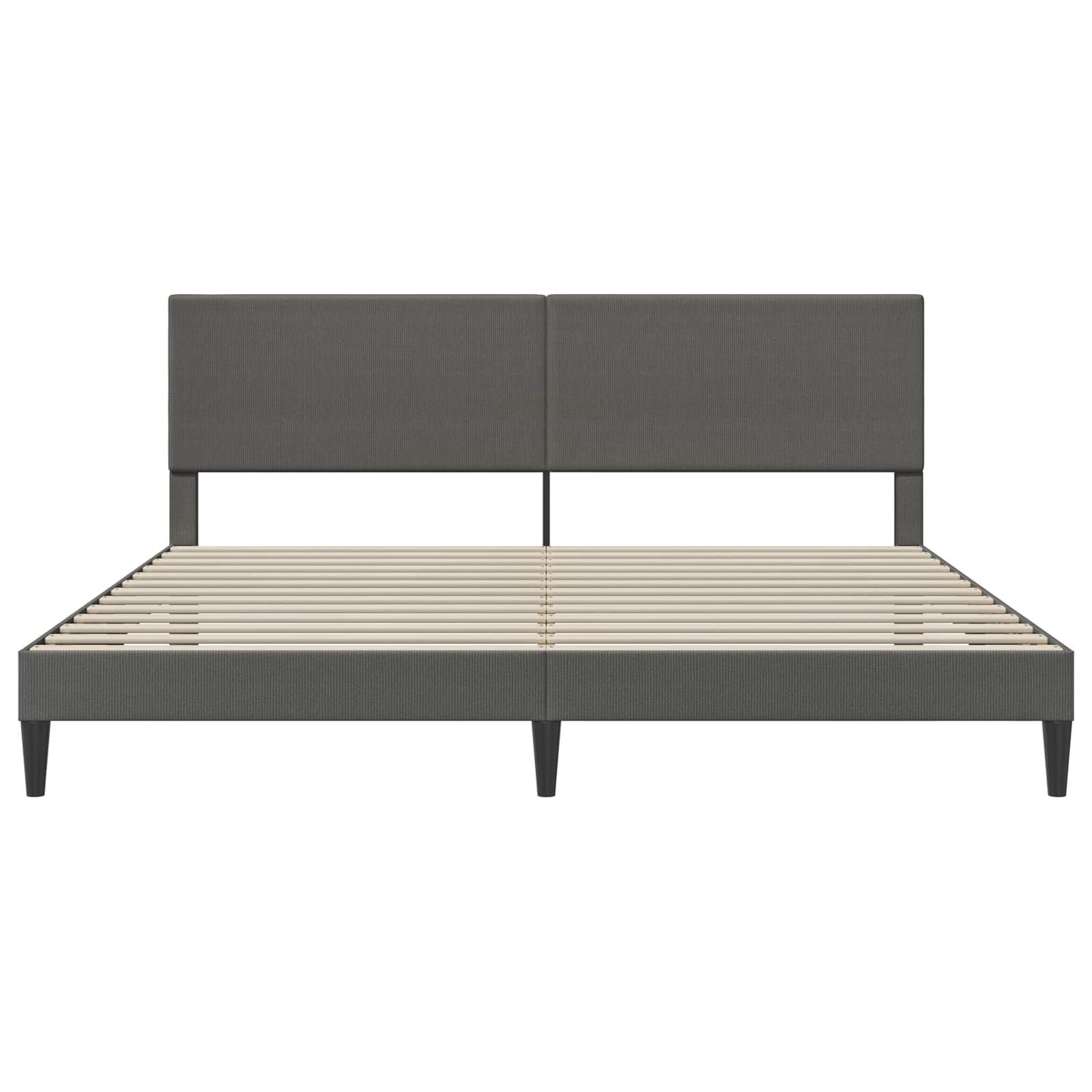 Bed Frame with Headboard Dark Grey 180 x 200 cm Corduroy Fabric