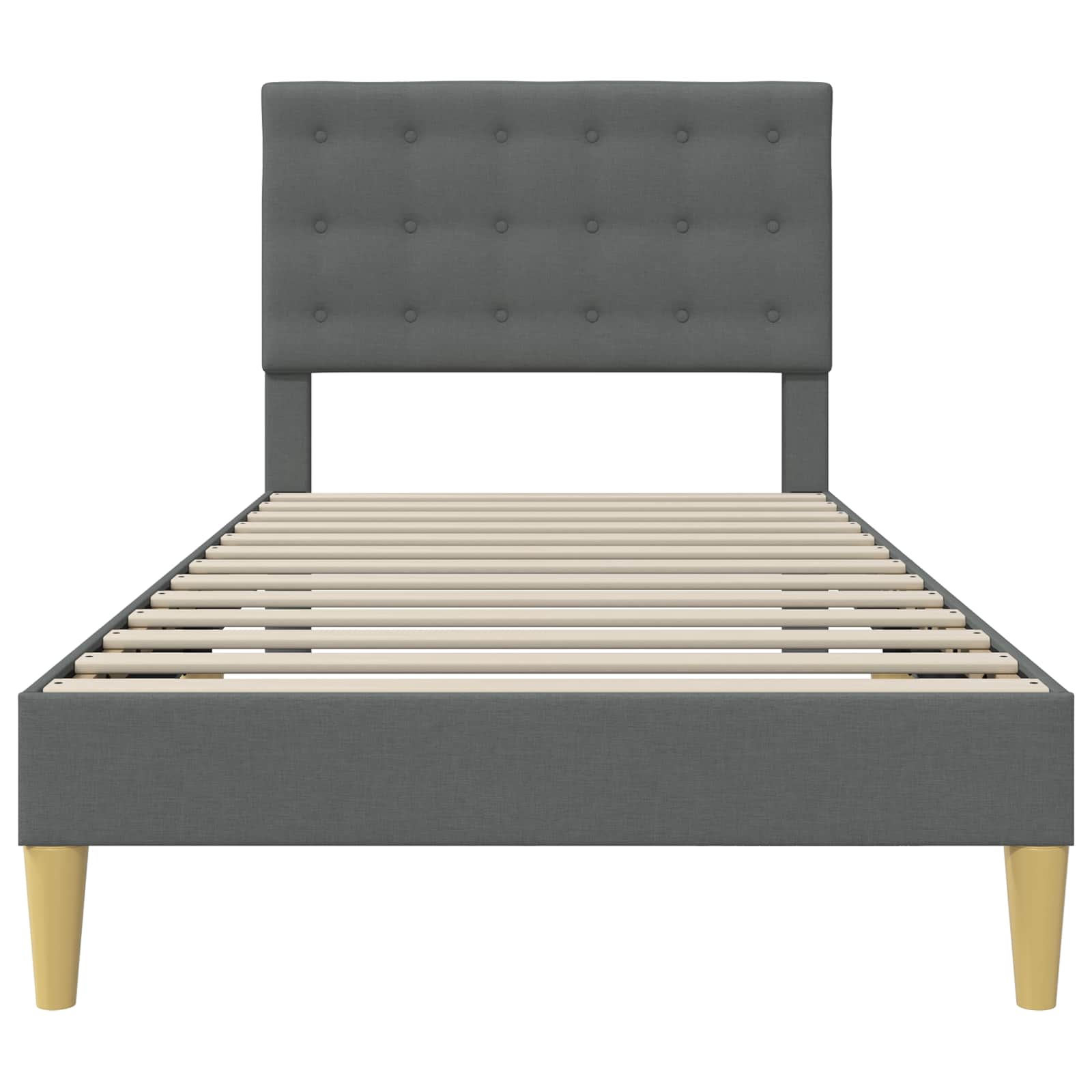 Bed Frame with Headboard Dark Grey 90 x 190 cm Fabric