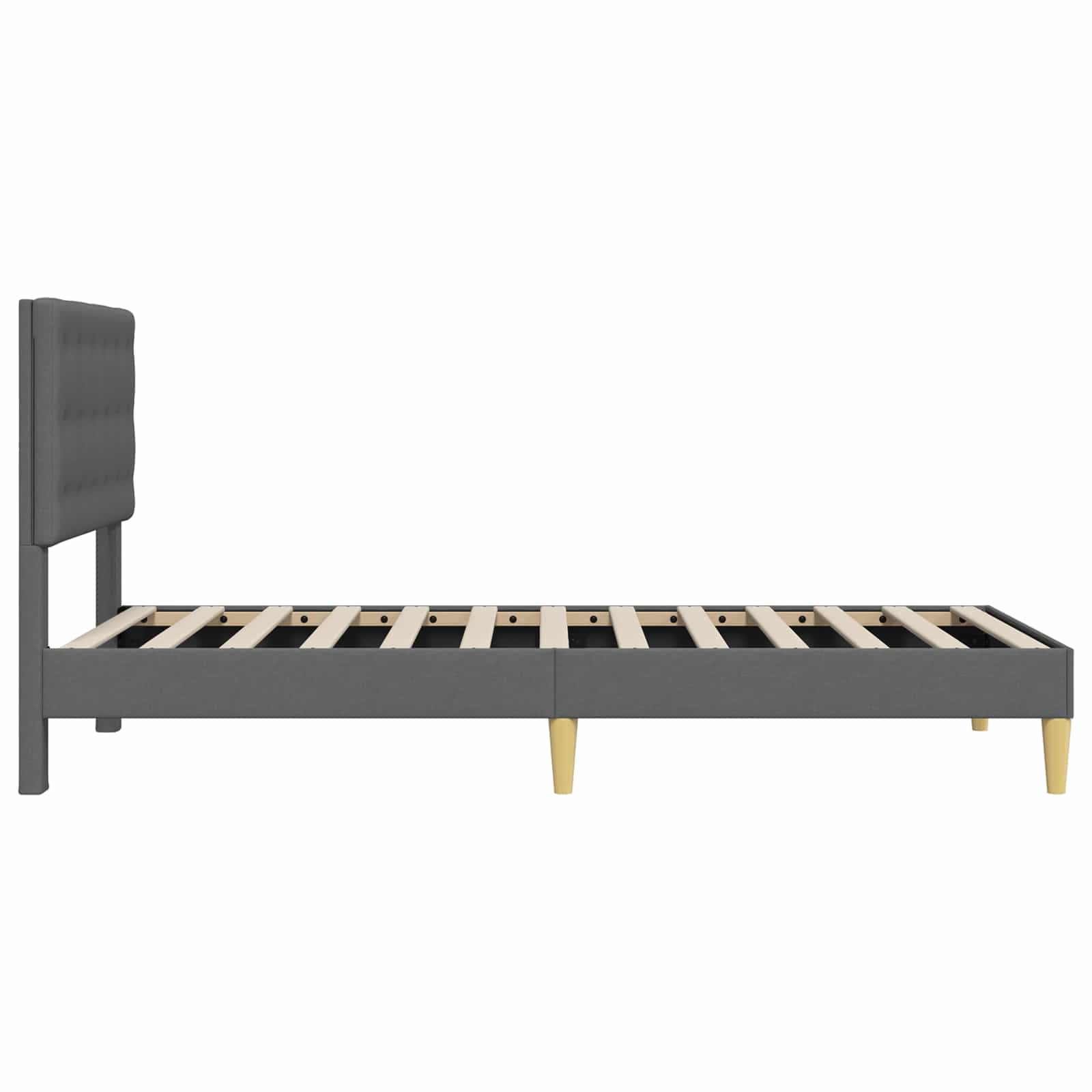 Bed Frame with Headboard Dark Grey 90 x 190 cm Fabric