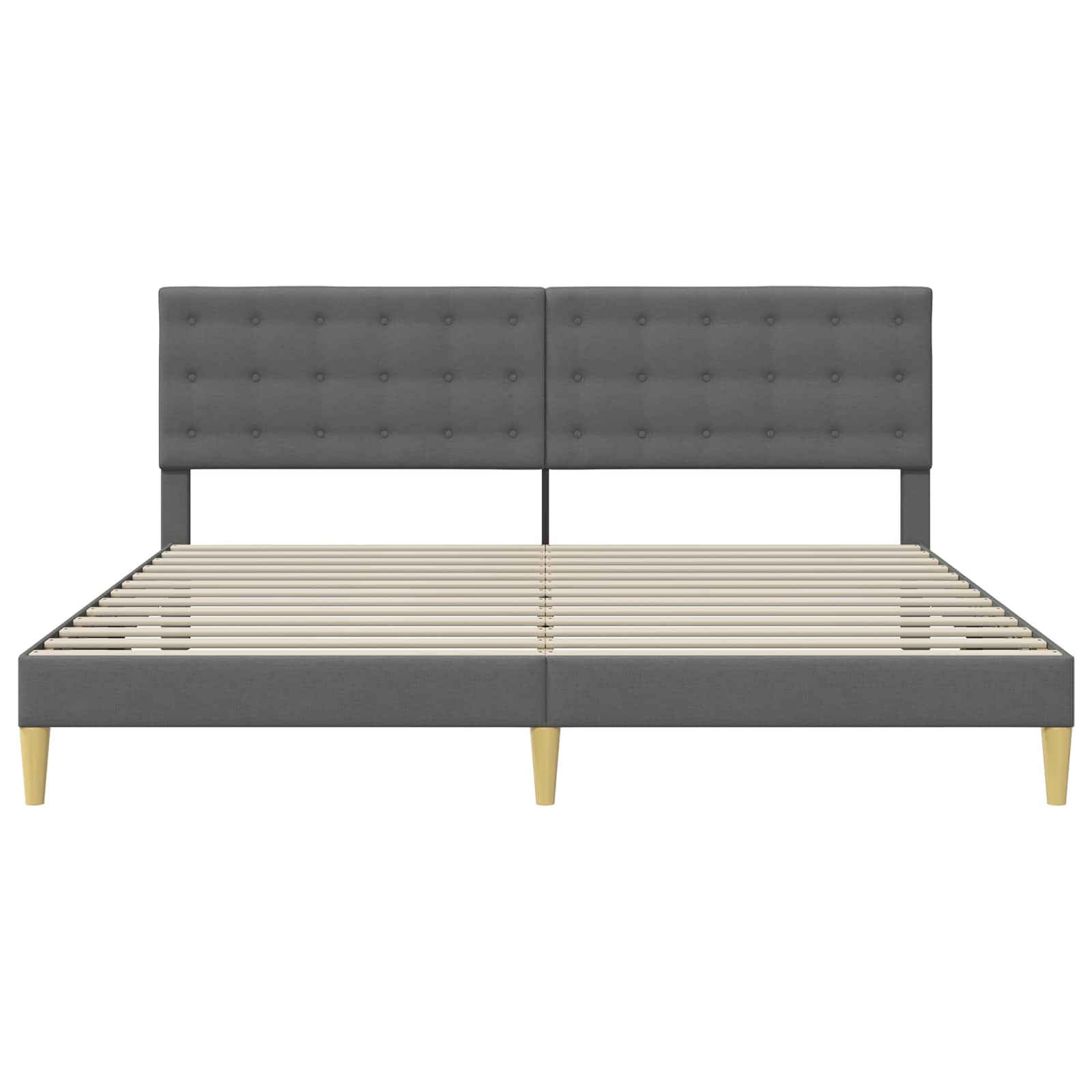 Bed Frame with Headboard Dark Grey 180 x 200 cm Fabric