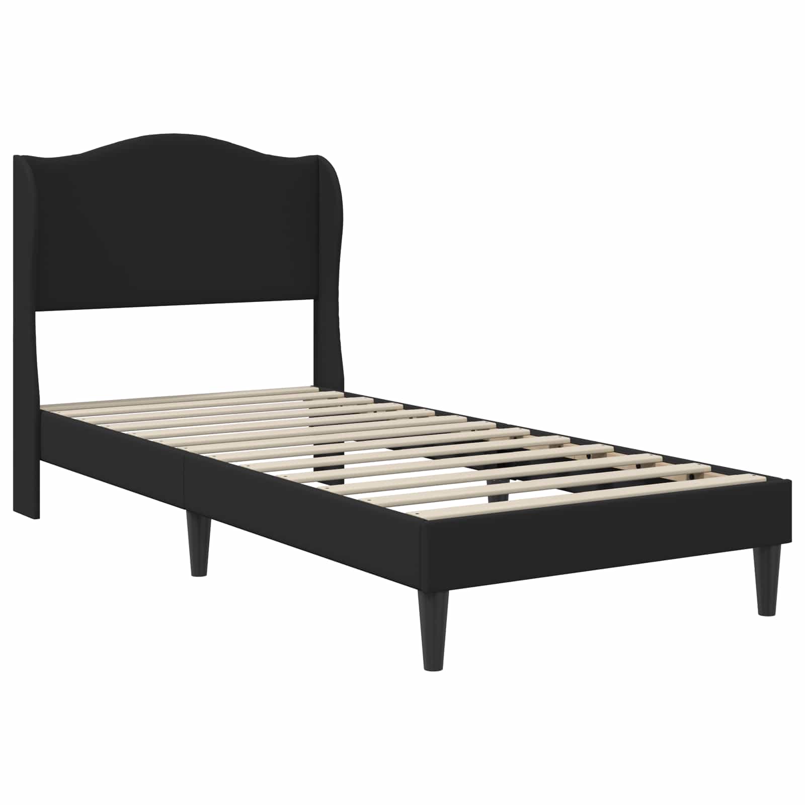 Bed Frame with Headboard Black 90 x 190 cm Faux Leather