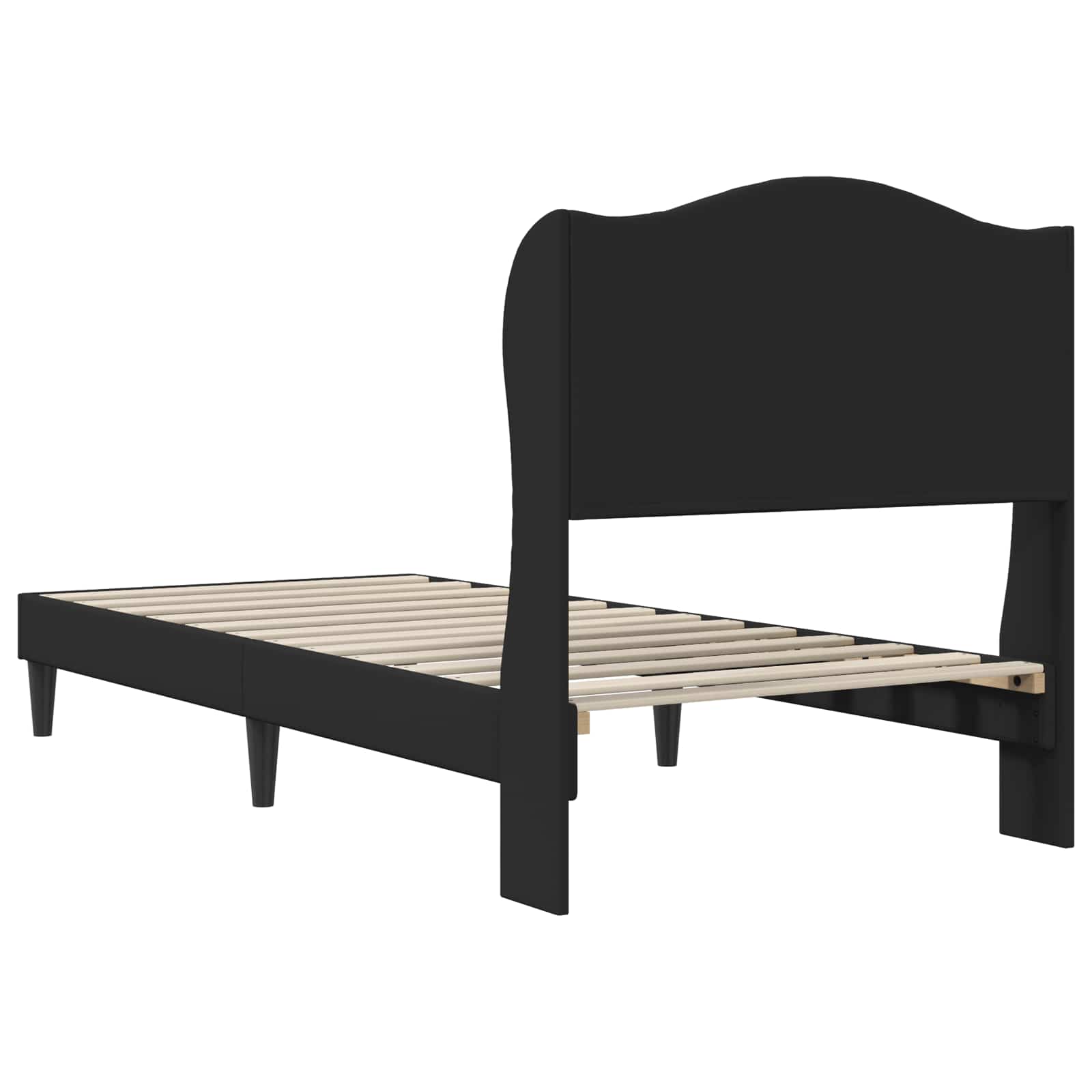 Bed Frame with Headboard Black 90 x 190 cm Faux Leather