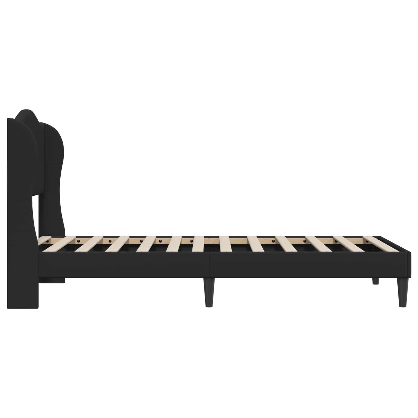 Bed Frame with Headboard Black 90 x 190 cm Faux Leather