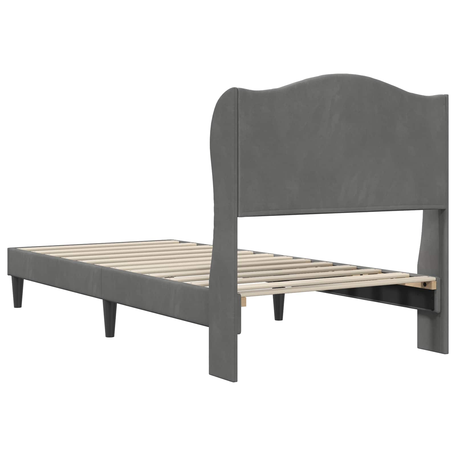 Bed Frame with Headboard Dark Grey 90 x 190 cm Velvet