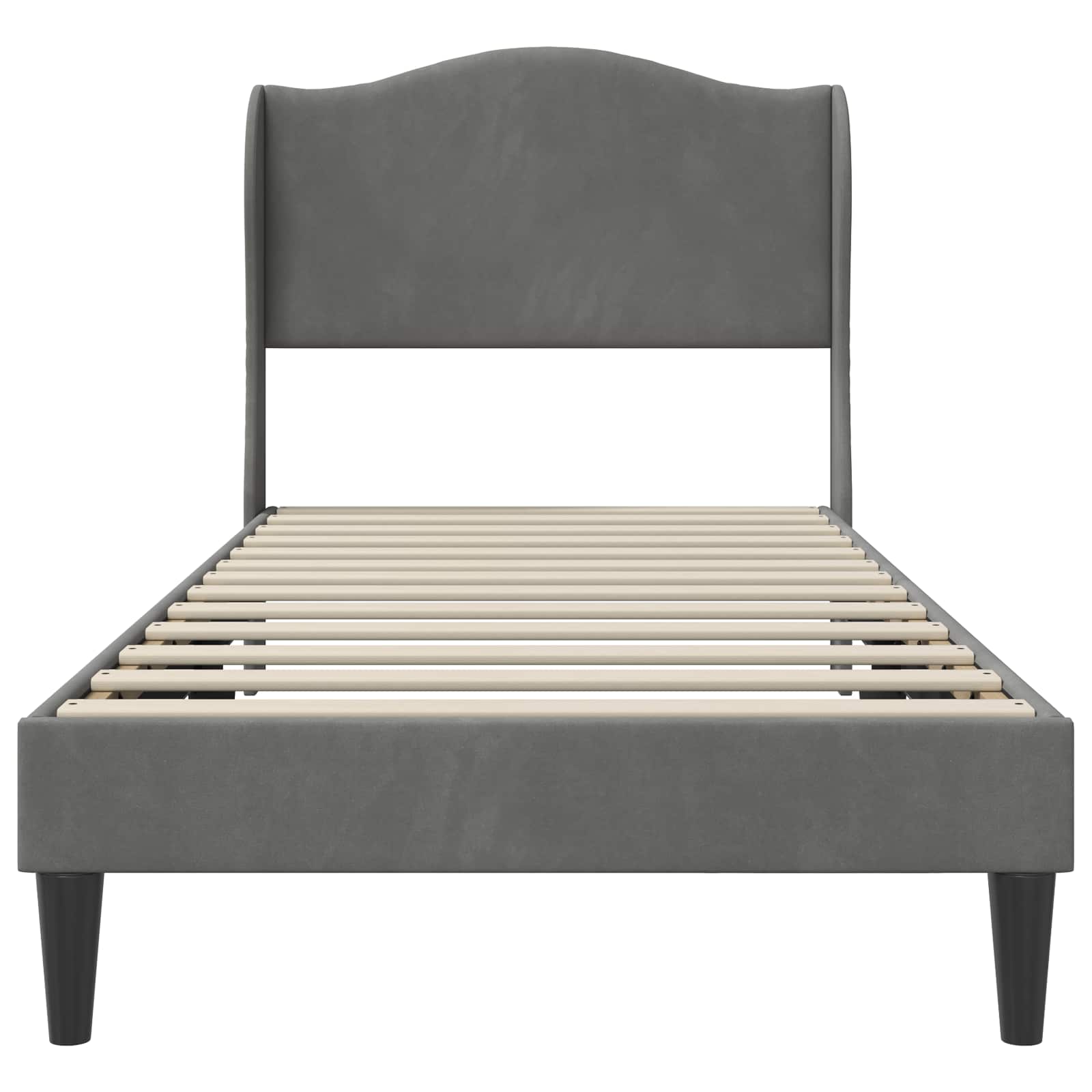 Bed Frame with Headboard Dark Grey 90 x 190 cm Velvet