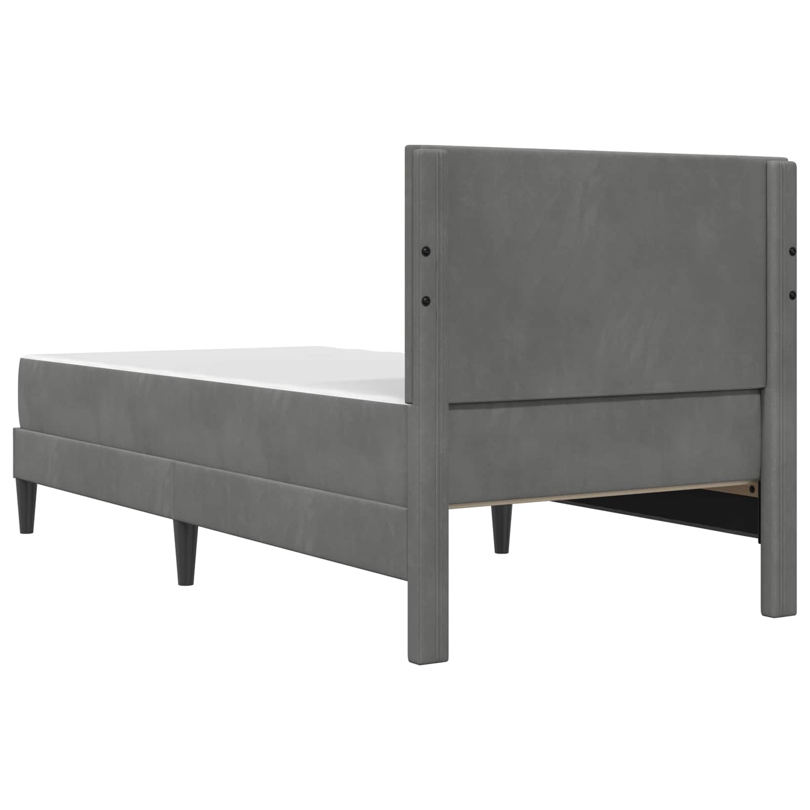 Bed Frame with Mattress Dark Grey 90 x 190 cm Velvet